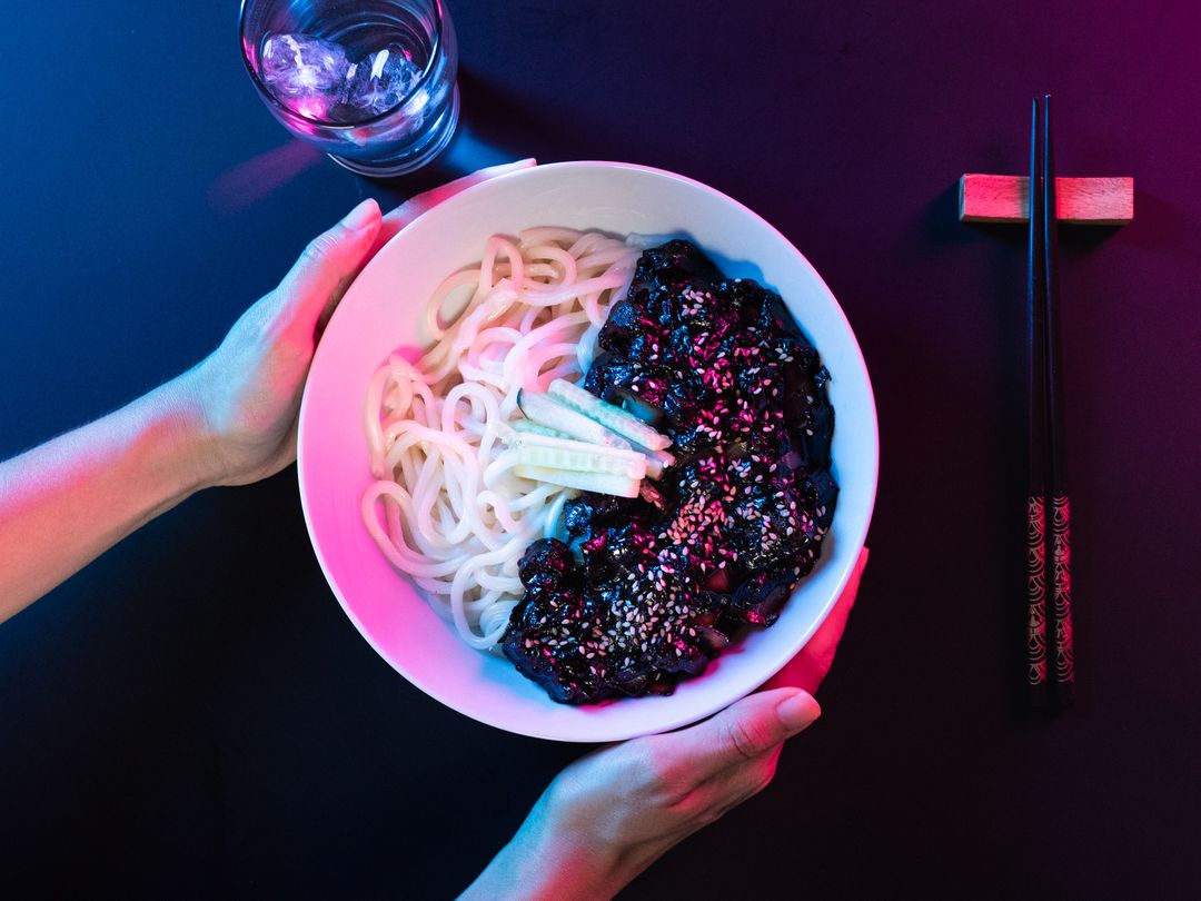 Jjajangmyeon (Korean black bean noodles)