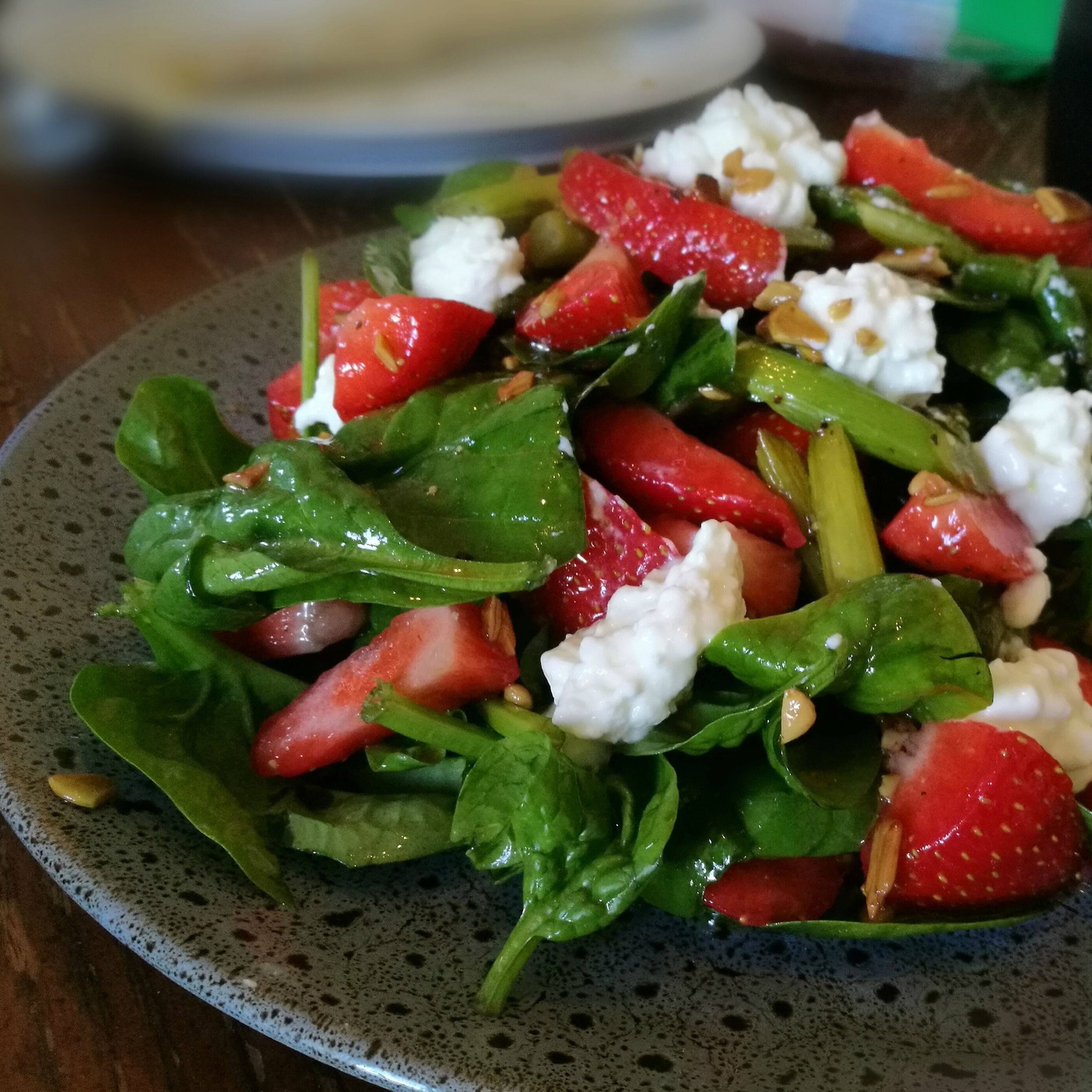 Light strawberry and asparagus salad