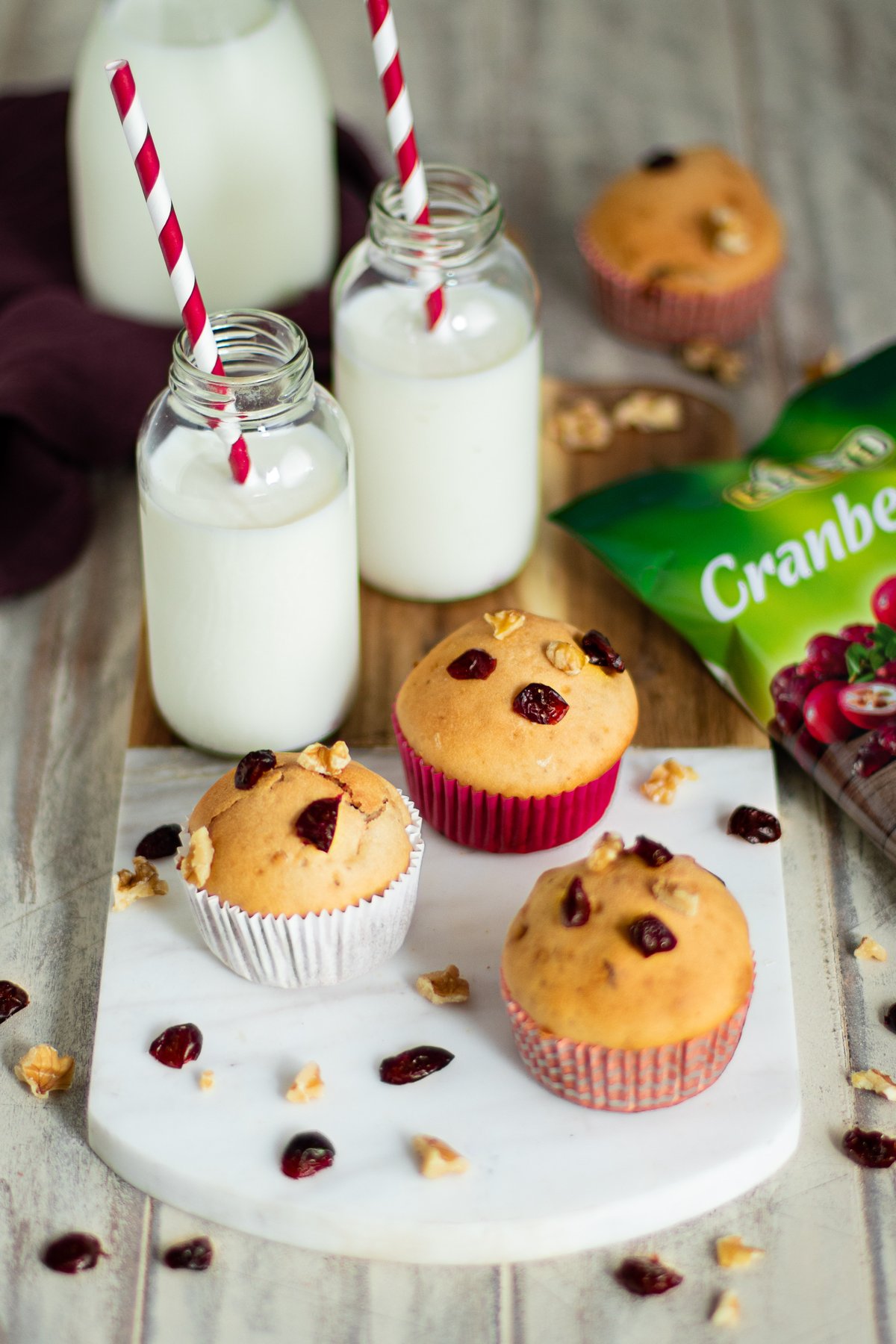 Cranberry-Walnuss-Muffins mit Ahornsirup | Rezept | Kitchen Stories