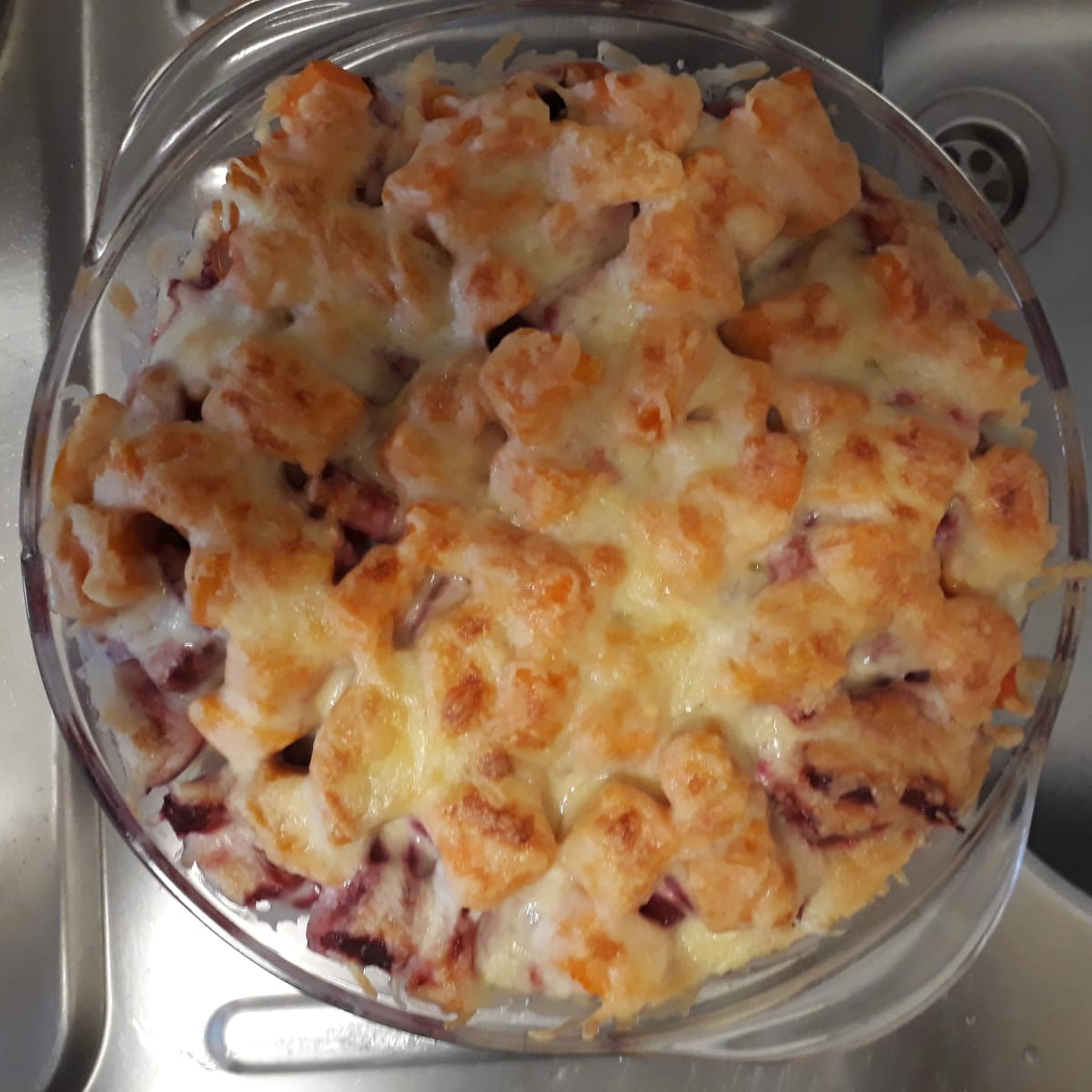 Rote Beete-Süßkartoffelgratin