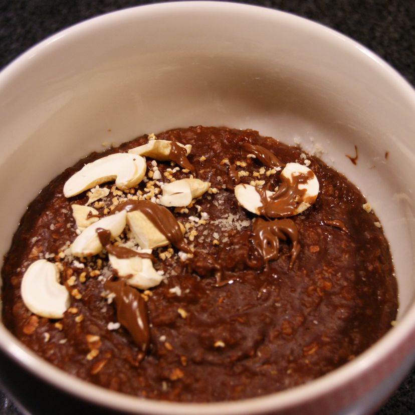 Schoko Haselnuss Porridge