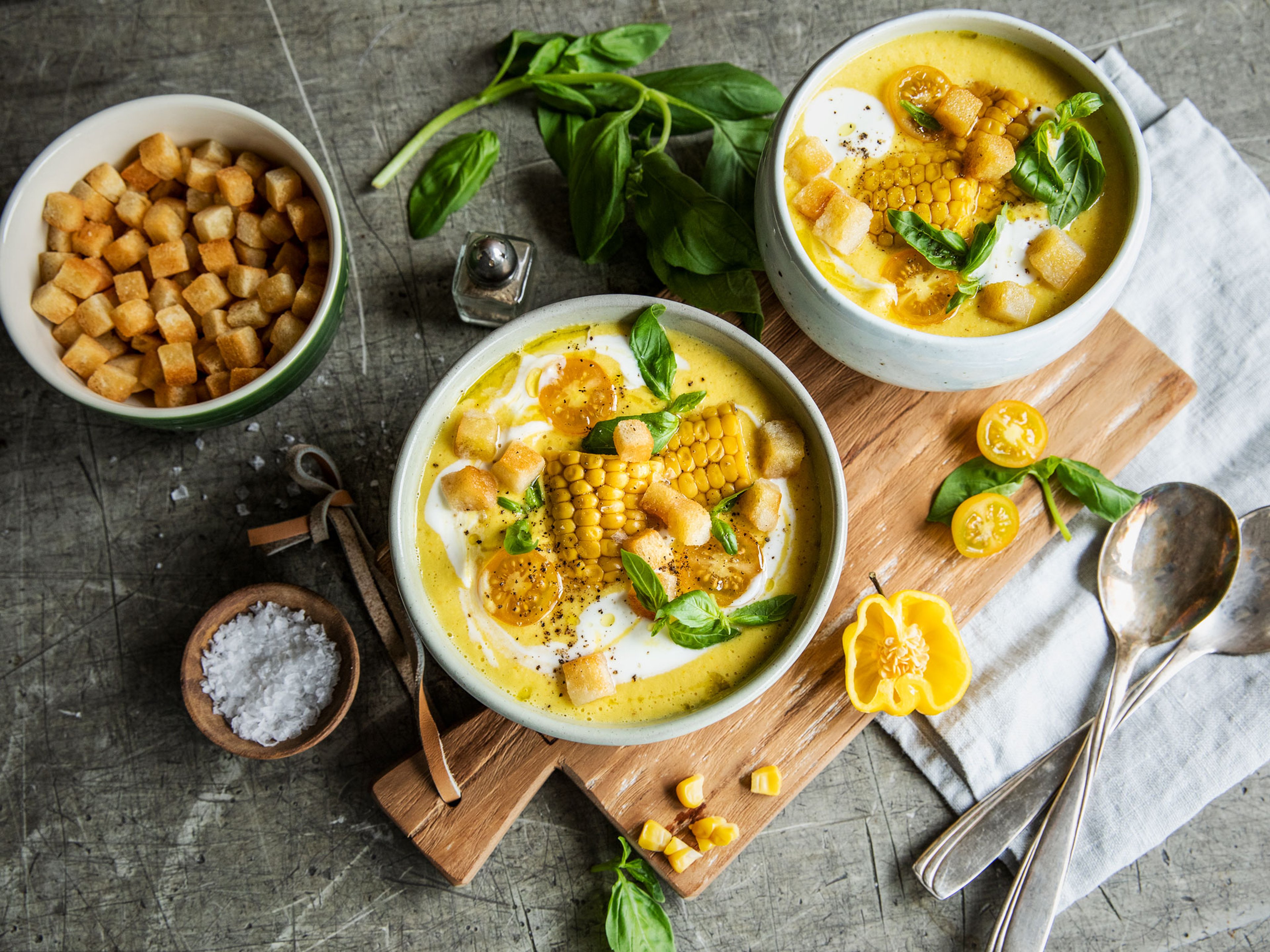 Sweet corn gazpacho