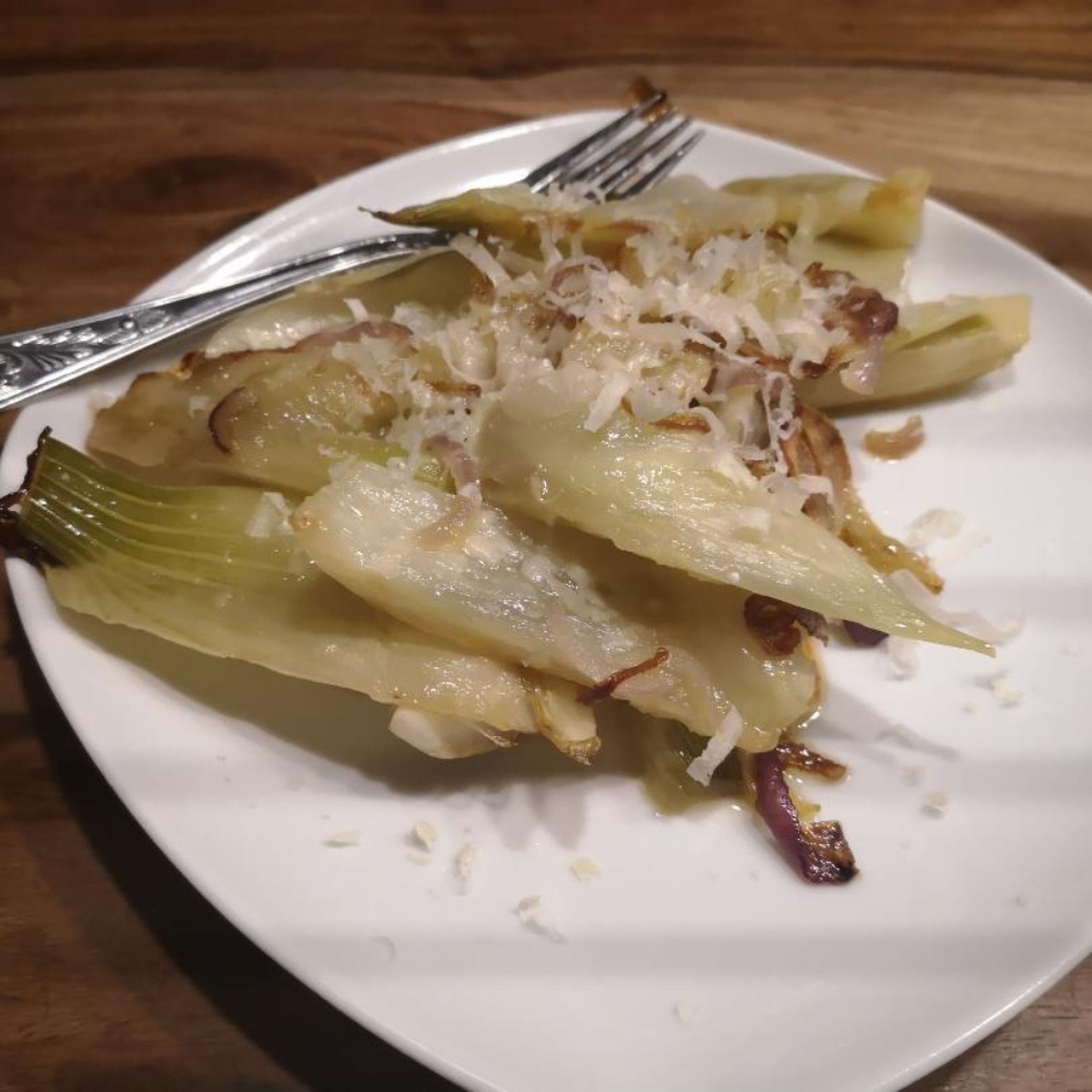 Knoblauch Olivenöl Fenchel mit Parmesan
