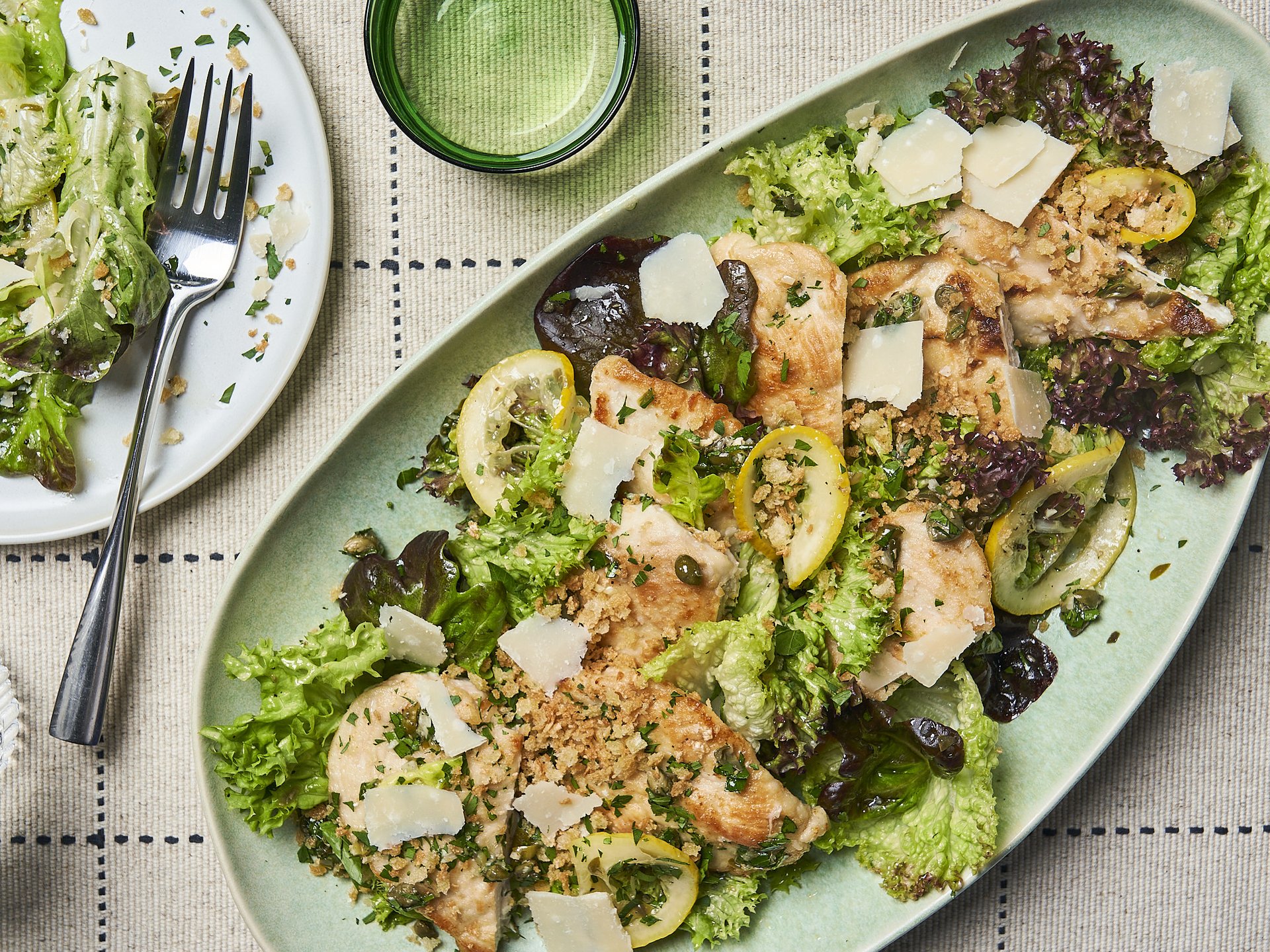 Lauwarmer Hähnchen-Piccata-Salat | Rezept | Kitchen Stories