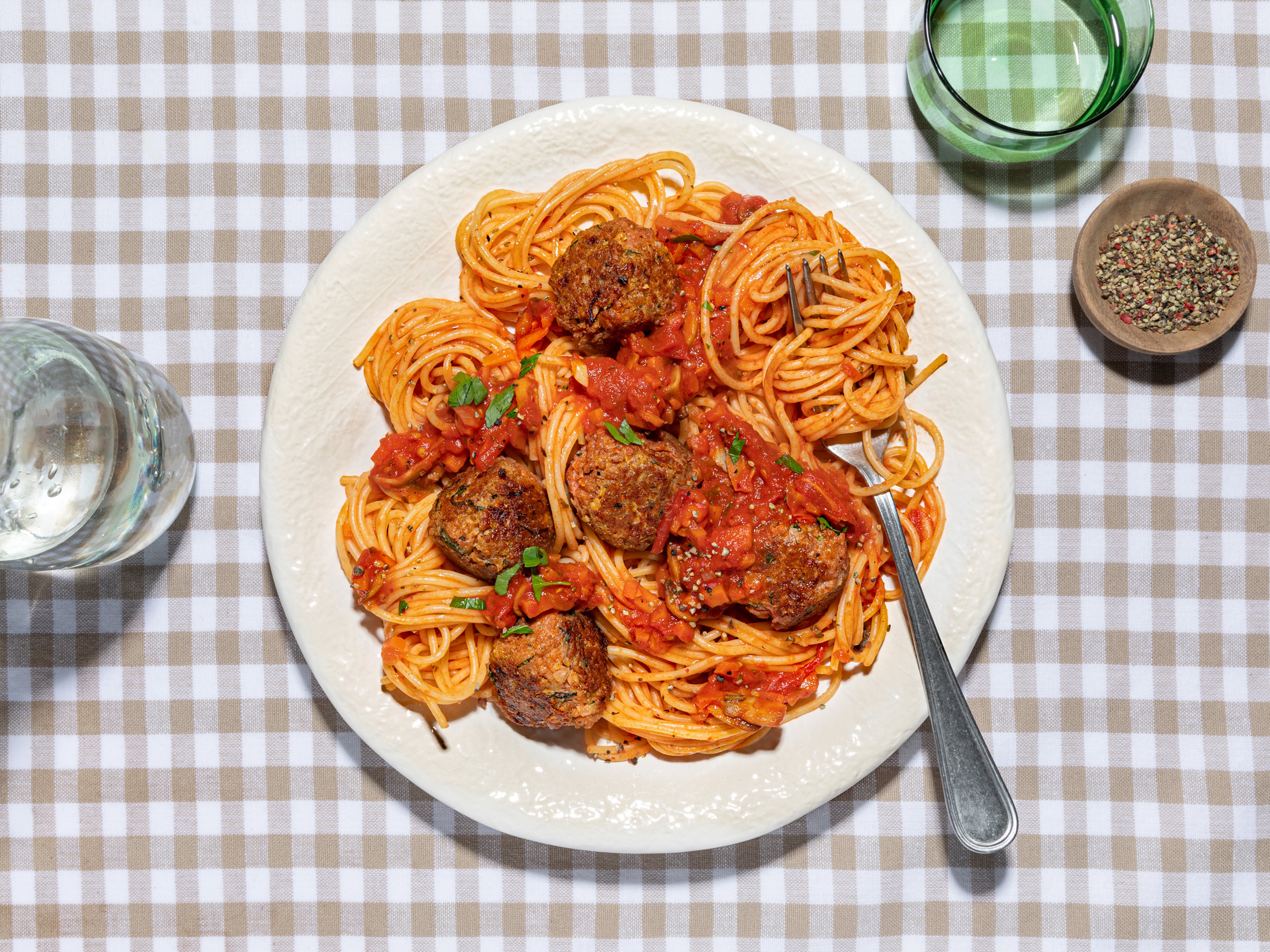 Meatballs in marinara sauce