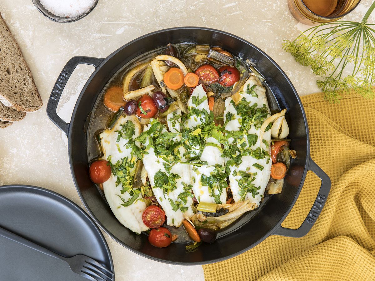 Pesce all’Acqua Pazza (Italian poached fish in “crazy water”) Recipe