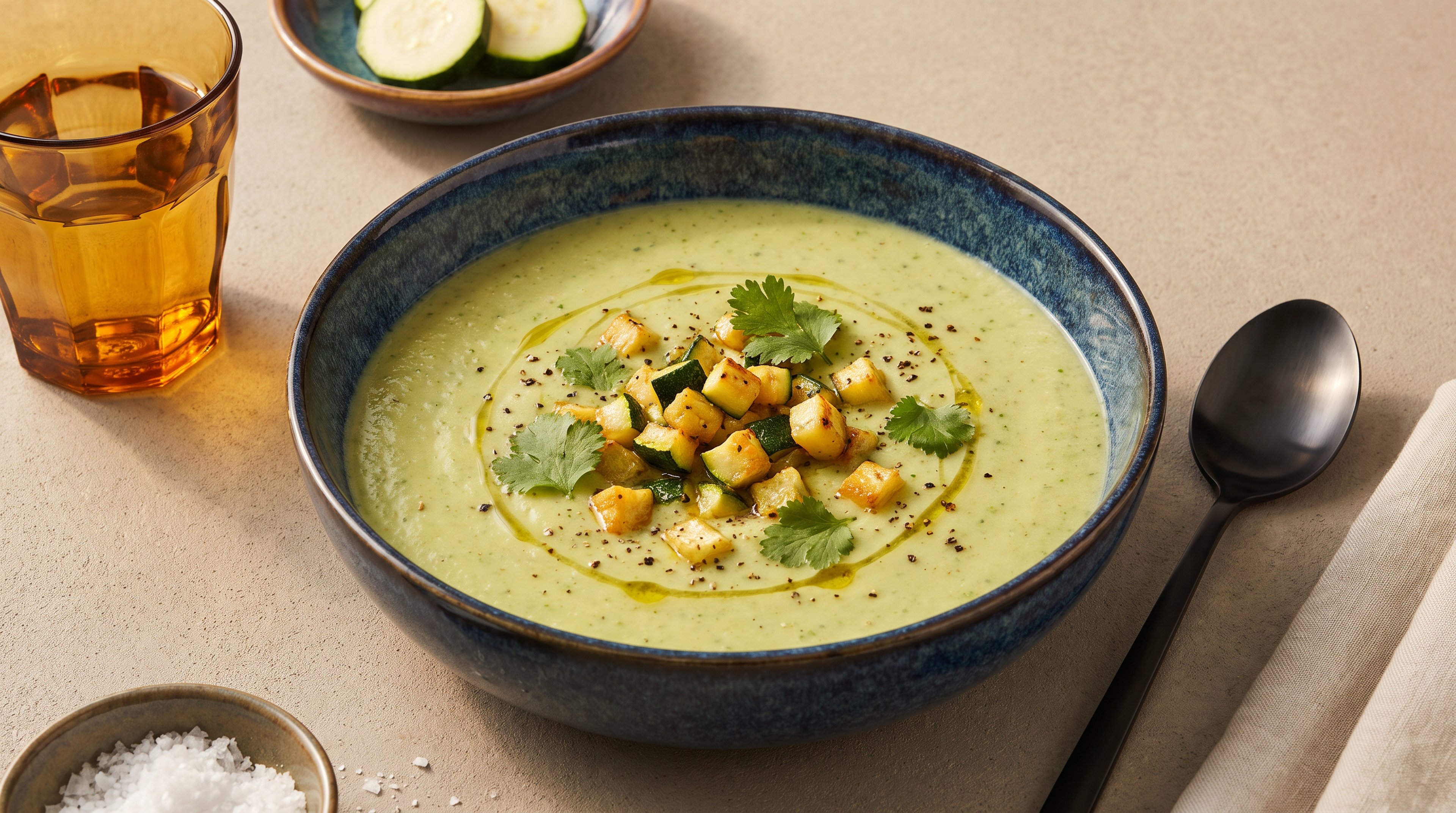 Erfrischende Zucchini-Gazpacho für heiße Sommertage