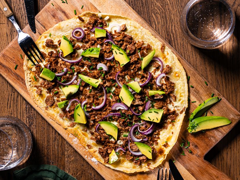 Veganer Thunfisch Flammkuchen