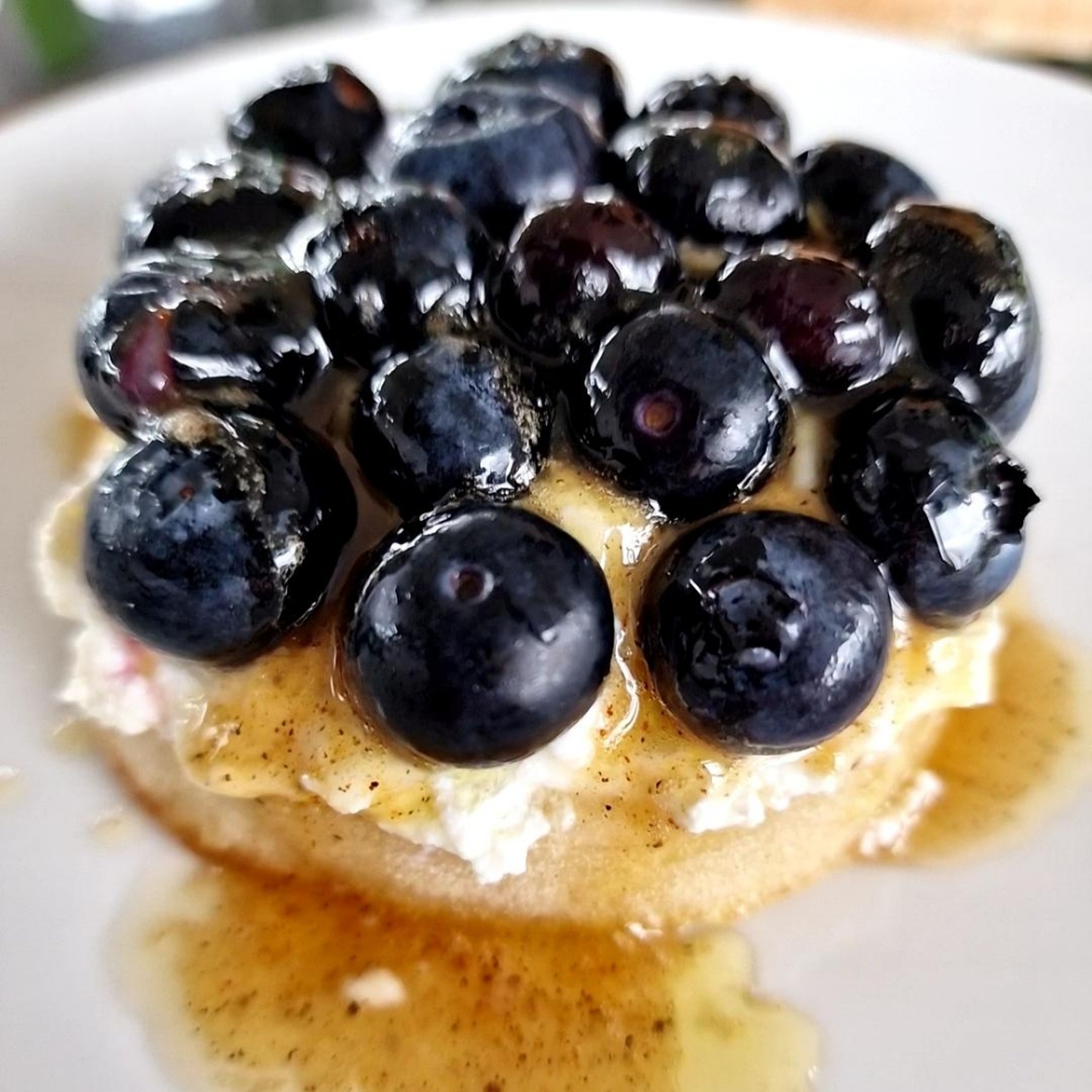 Breakfast blueberry crumpet