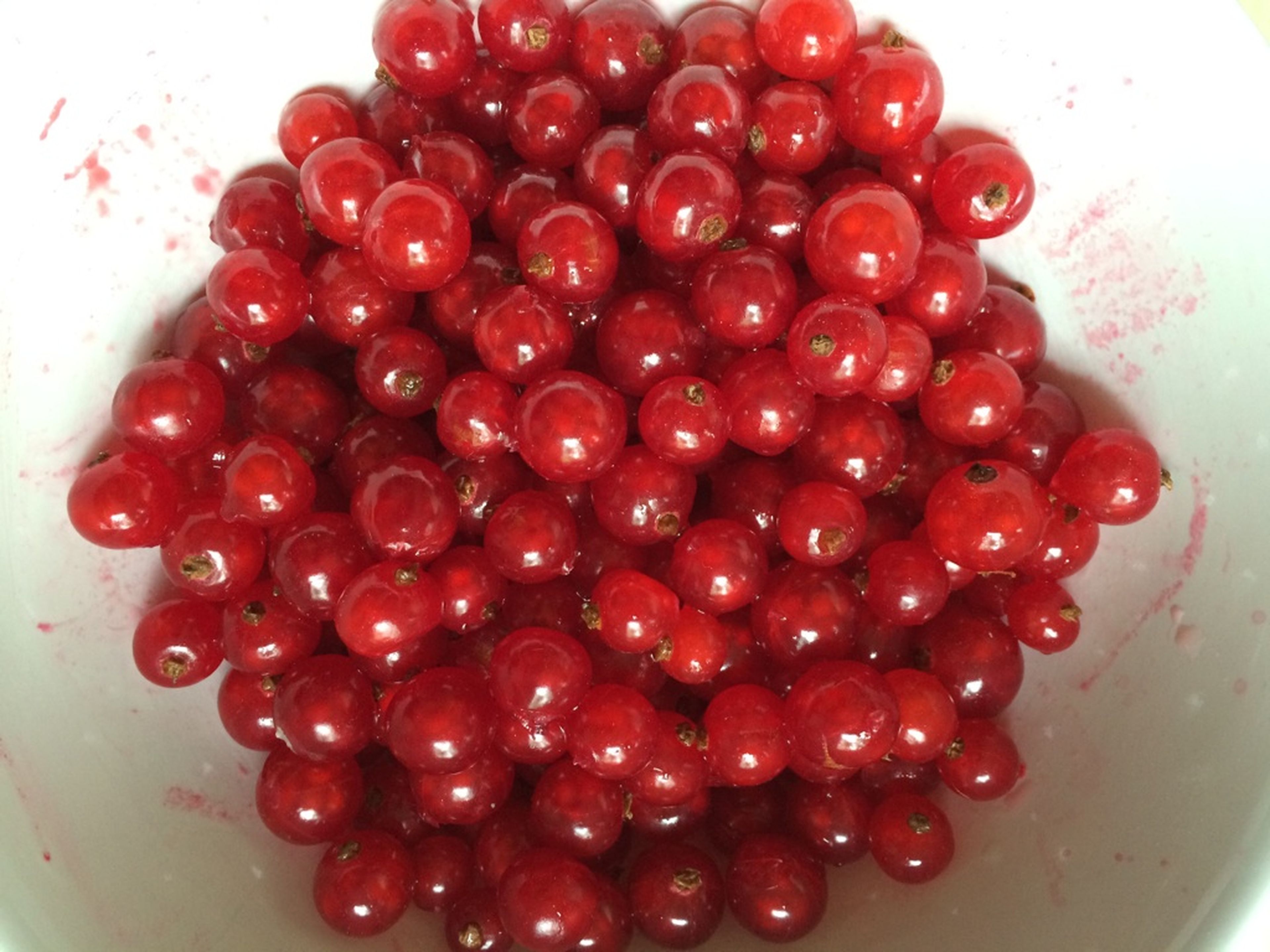 Preheat the oven to 180°C/375°F. Wash the red currants and remove them from their stems.