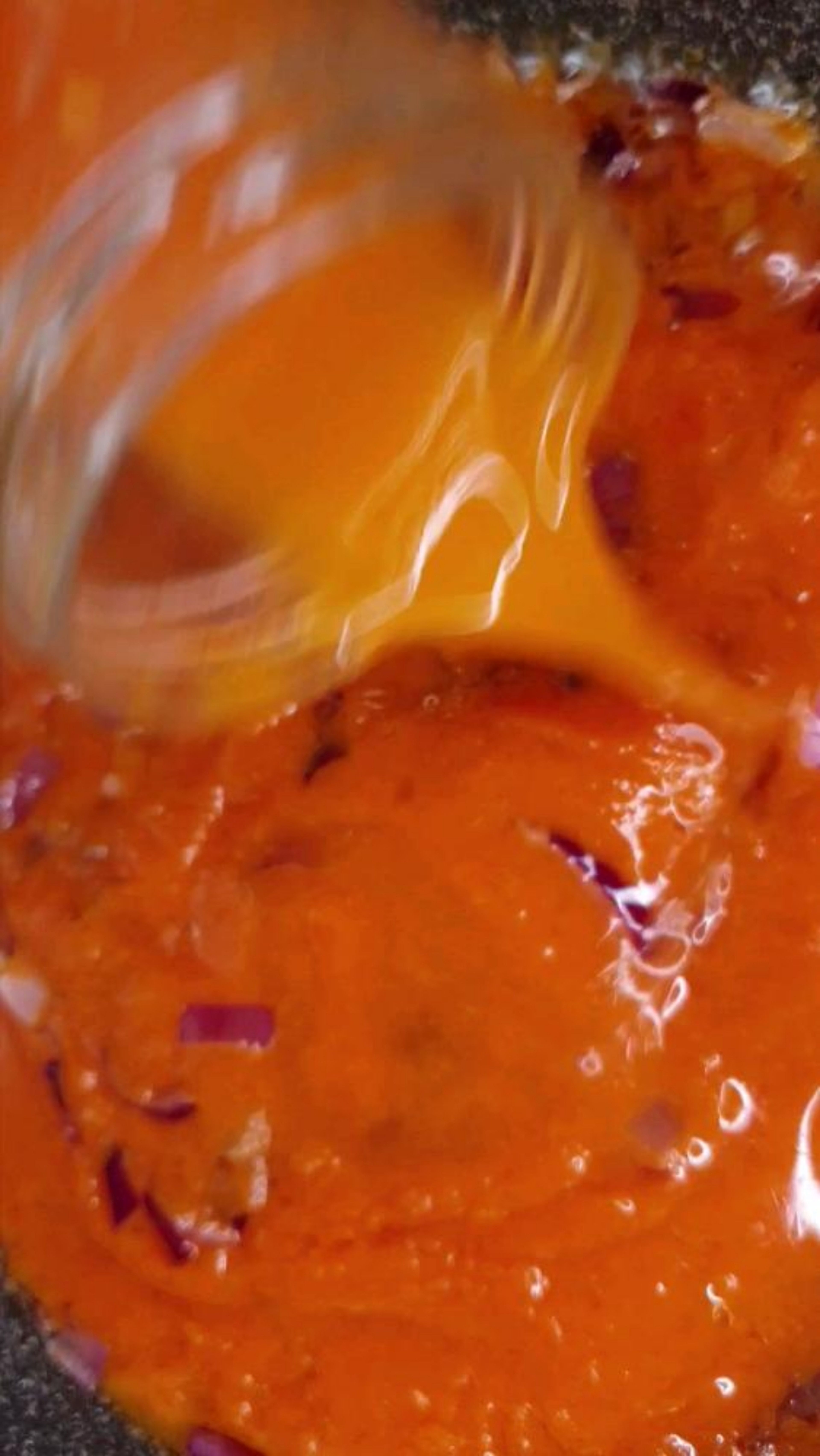 Fill quarter of the jar with water and pour into the Stew as Obe-Ata from Toyin's Kitchen does not contain any stabilizers or thickening agents.