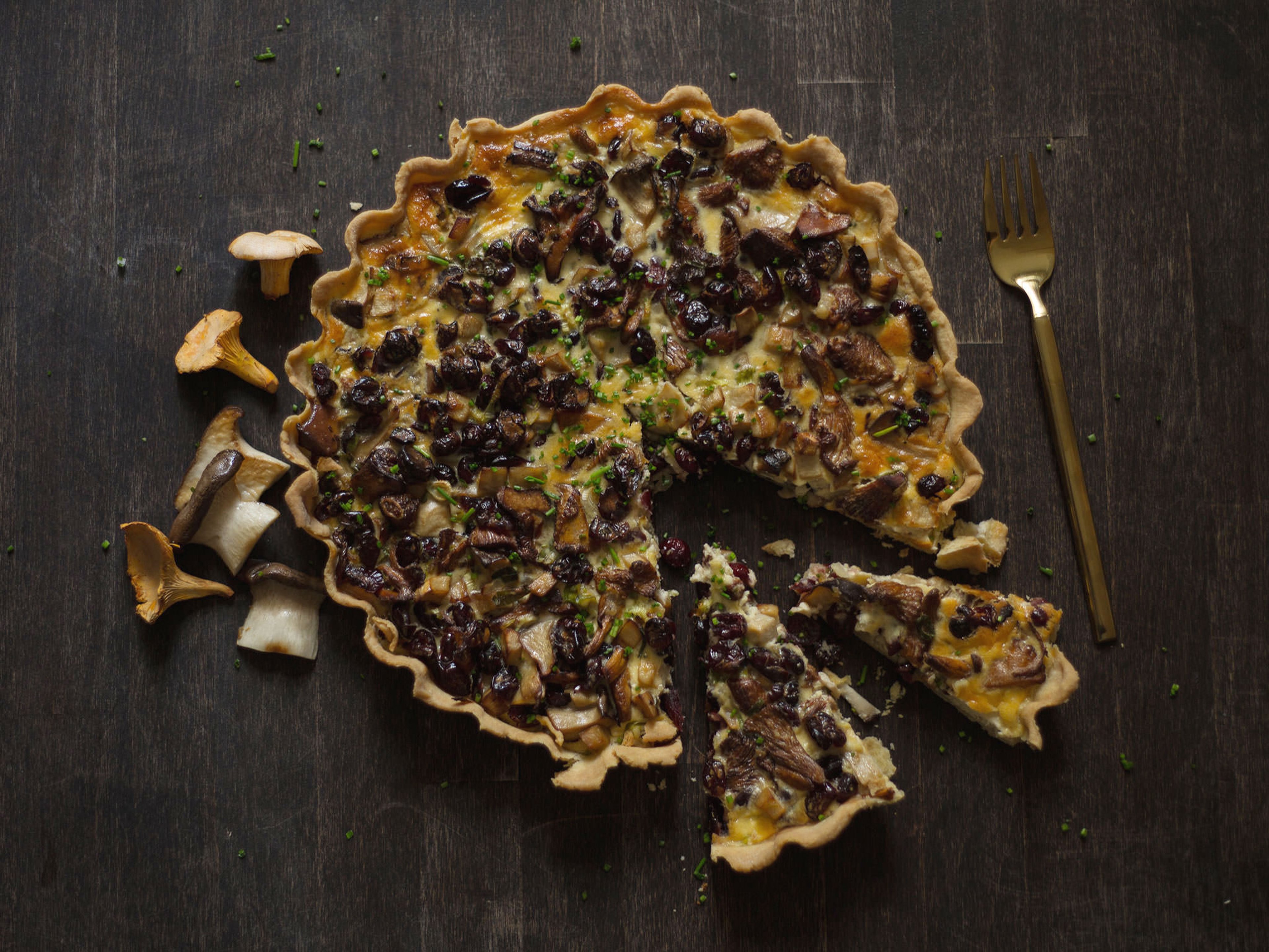 Pilz-Cranberry-Tarte