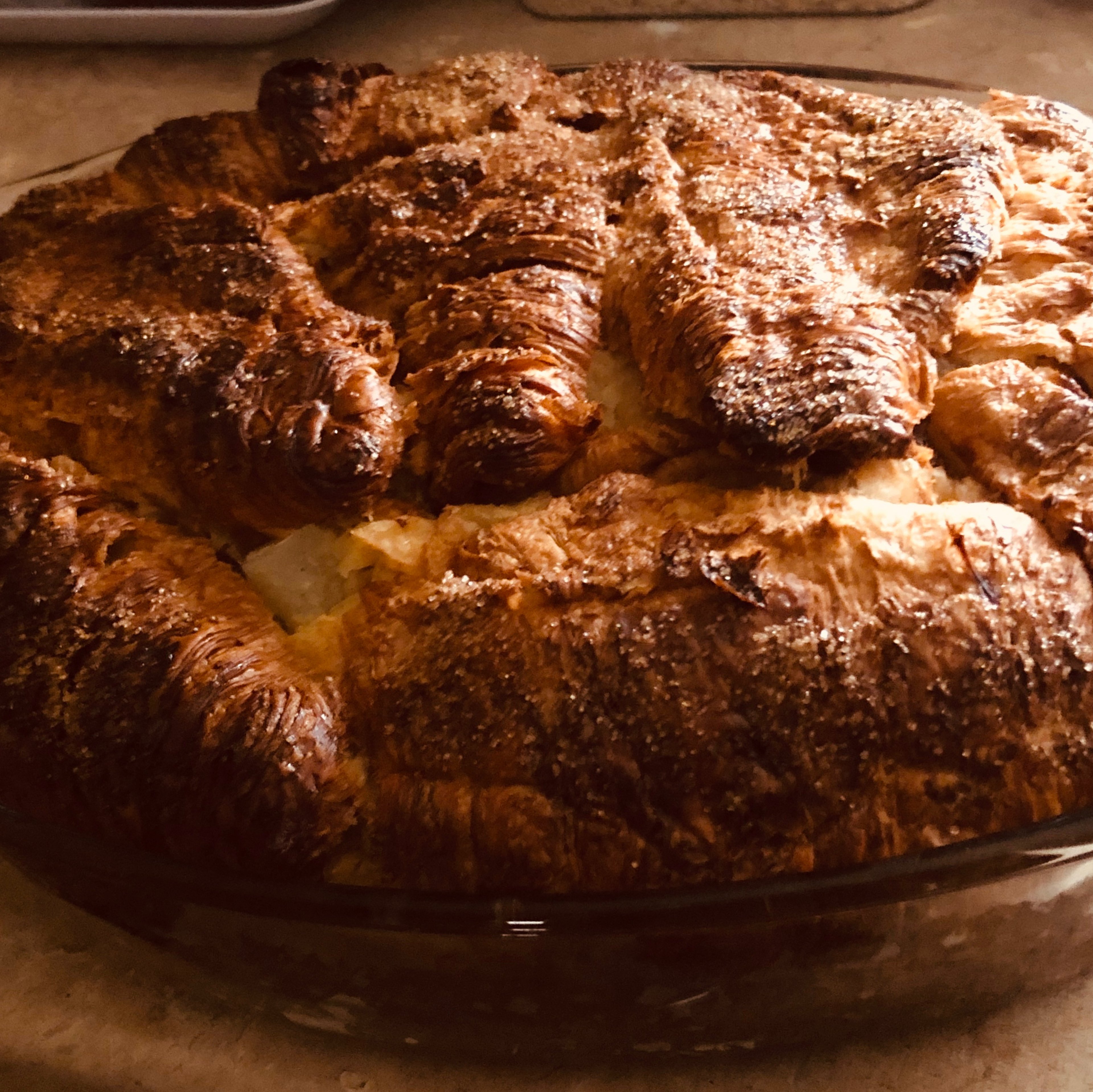 Fruity croissant pudding