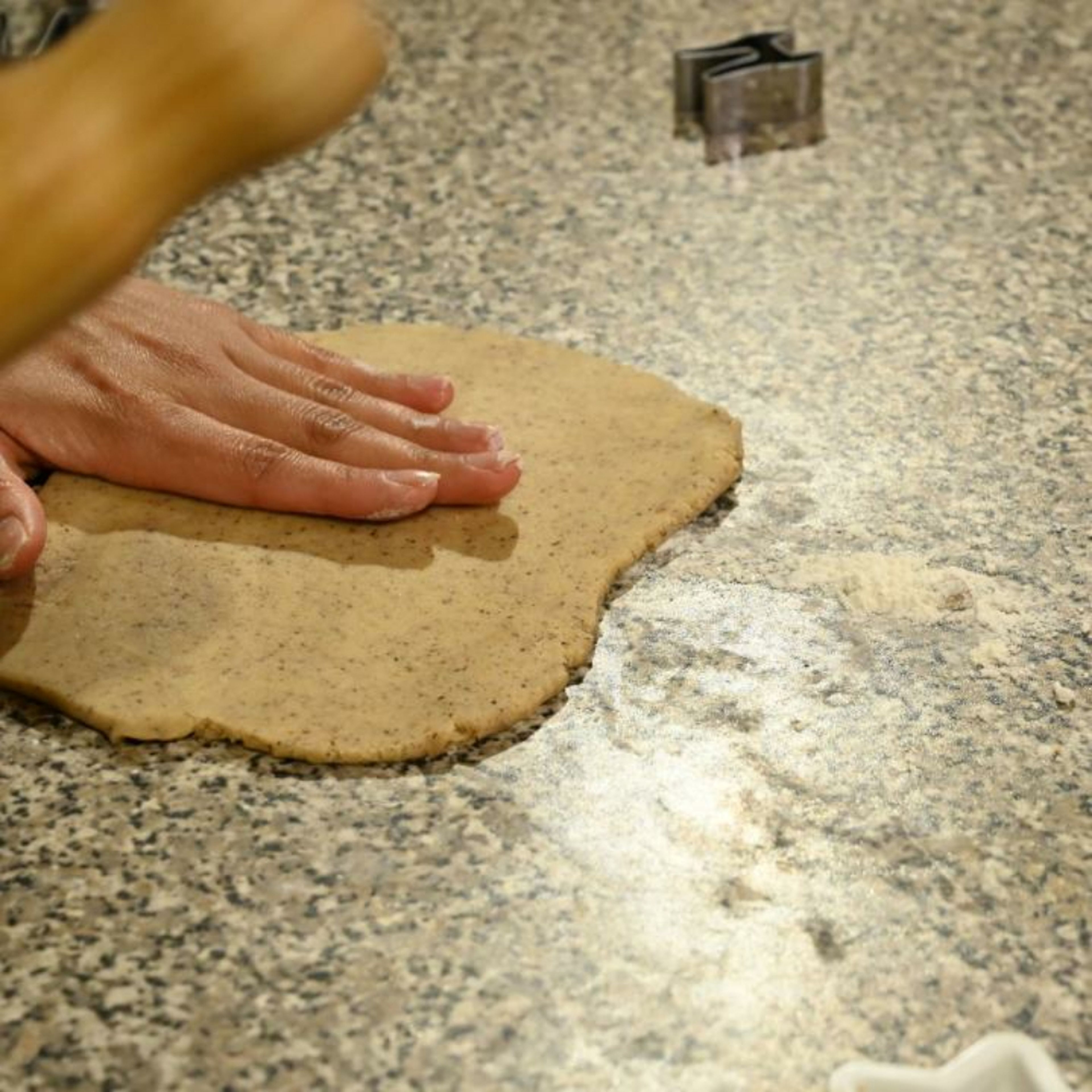 Turn the dough on to a floured surface and gently roll to a thickness of 1cm.