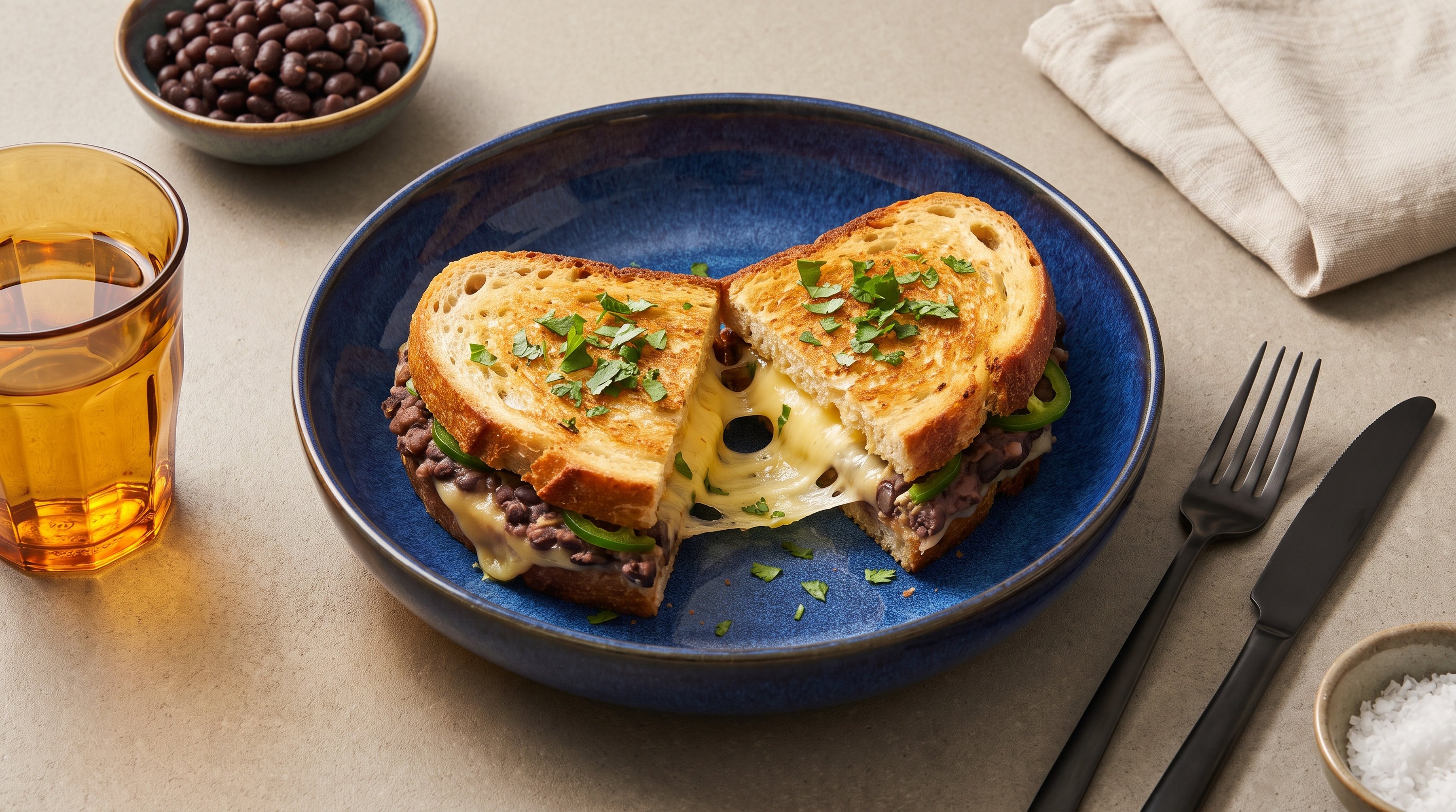 Gib deinem Grilled Cheese Sandwich ein bohniges Protein-Upgrade