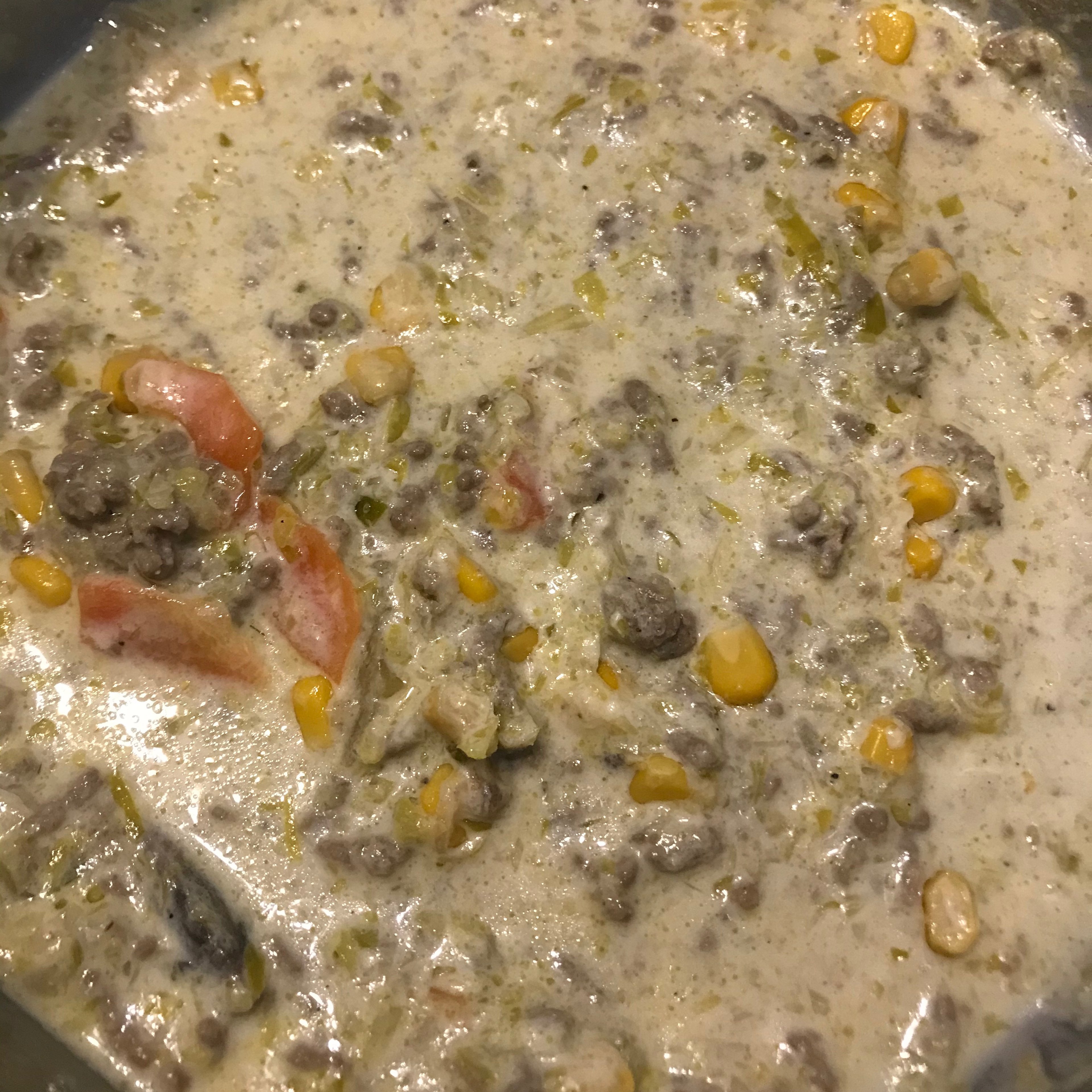 Hackfleisch-Lauch-Suppe im Cookit