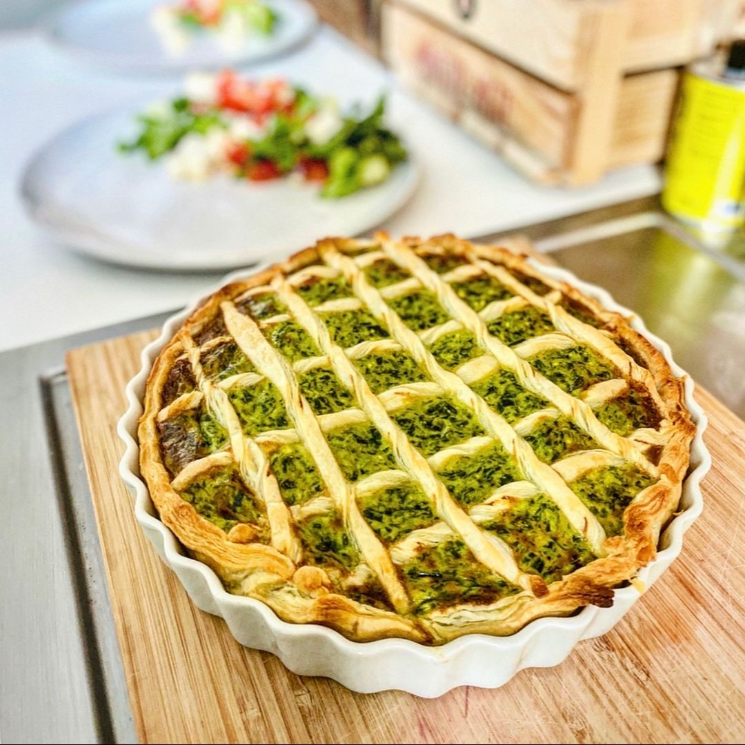 Spinat Quiche mit Feta