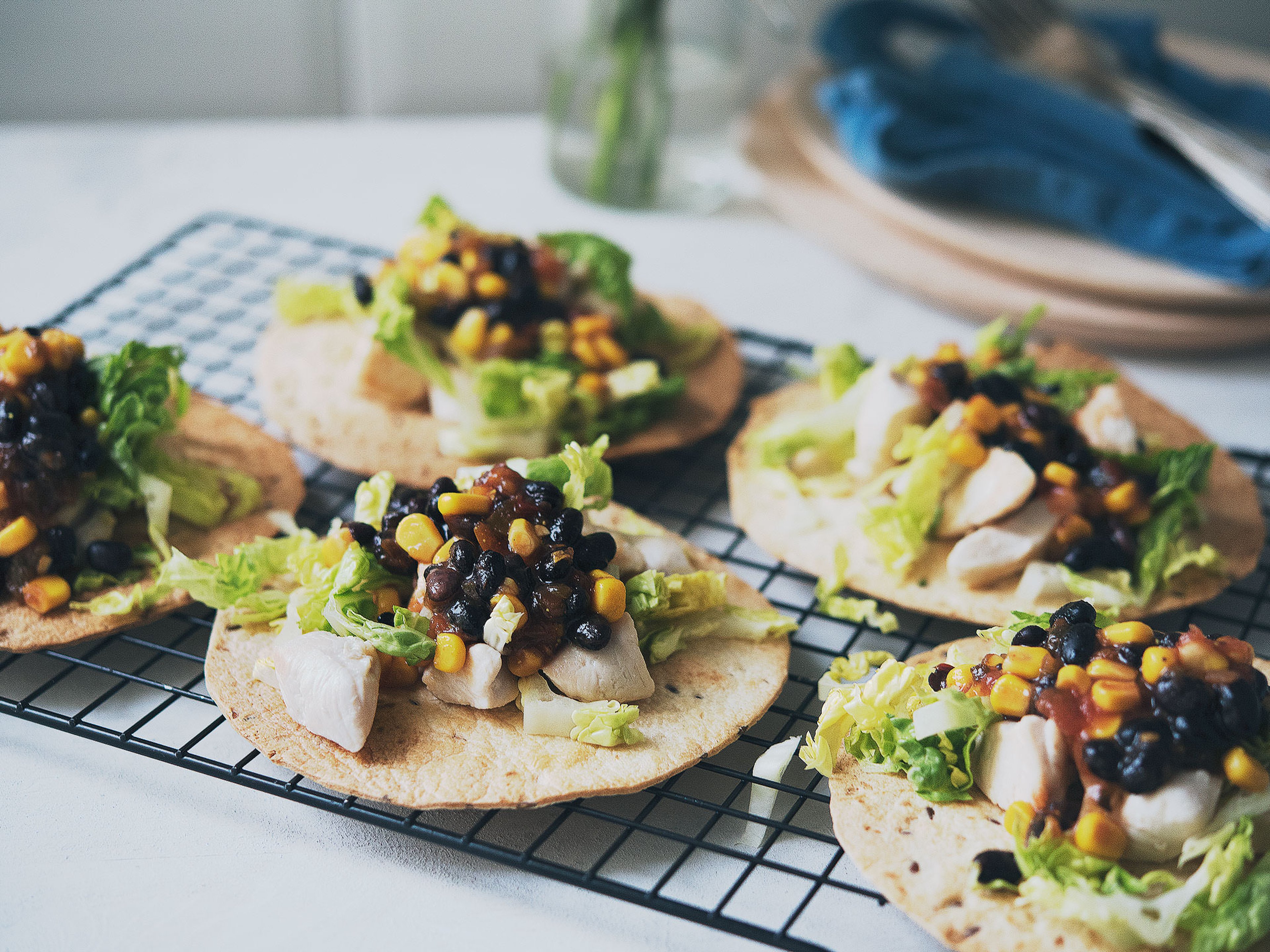 Mexikanische Hähnchen Tostadas