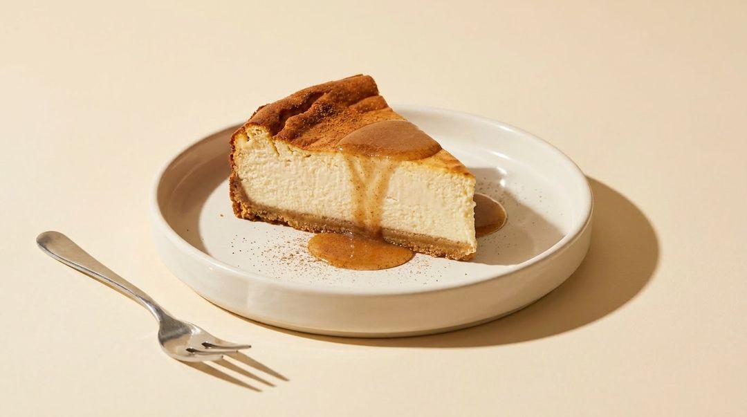 Hast du schon mal einen Käsekuchen mit Zimt und Zucker gebacken?