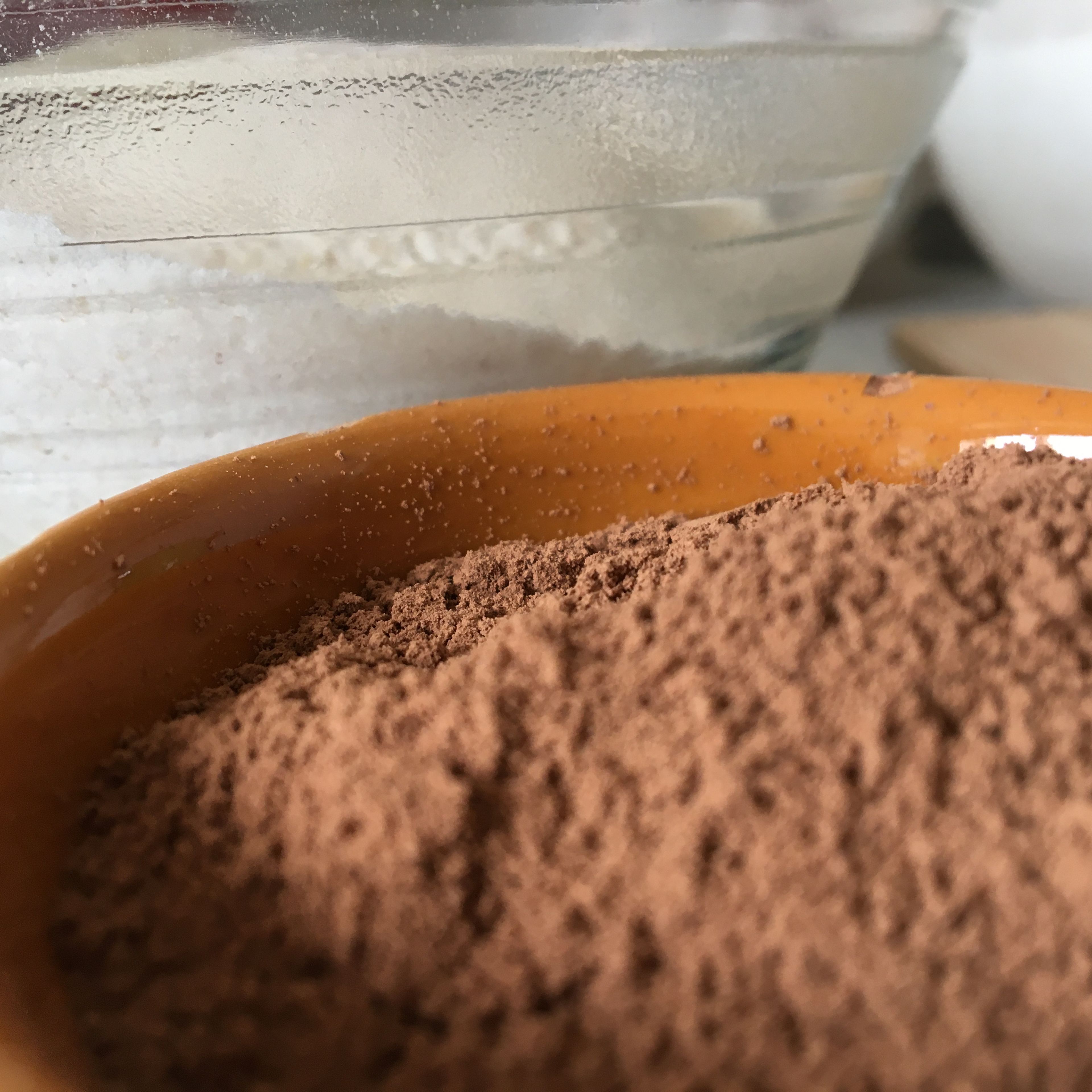 Add the sugar, oil and vanilla extract (if using) and whisk with a hand mixer or stand mixer. Slowly add in the cocoa powder and continue whisking until incorporated.