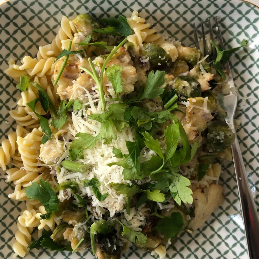 Creamy Brussels sprouts Pasta