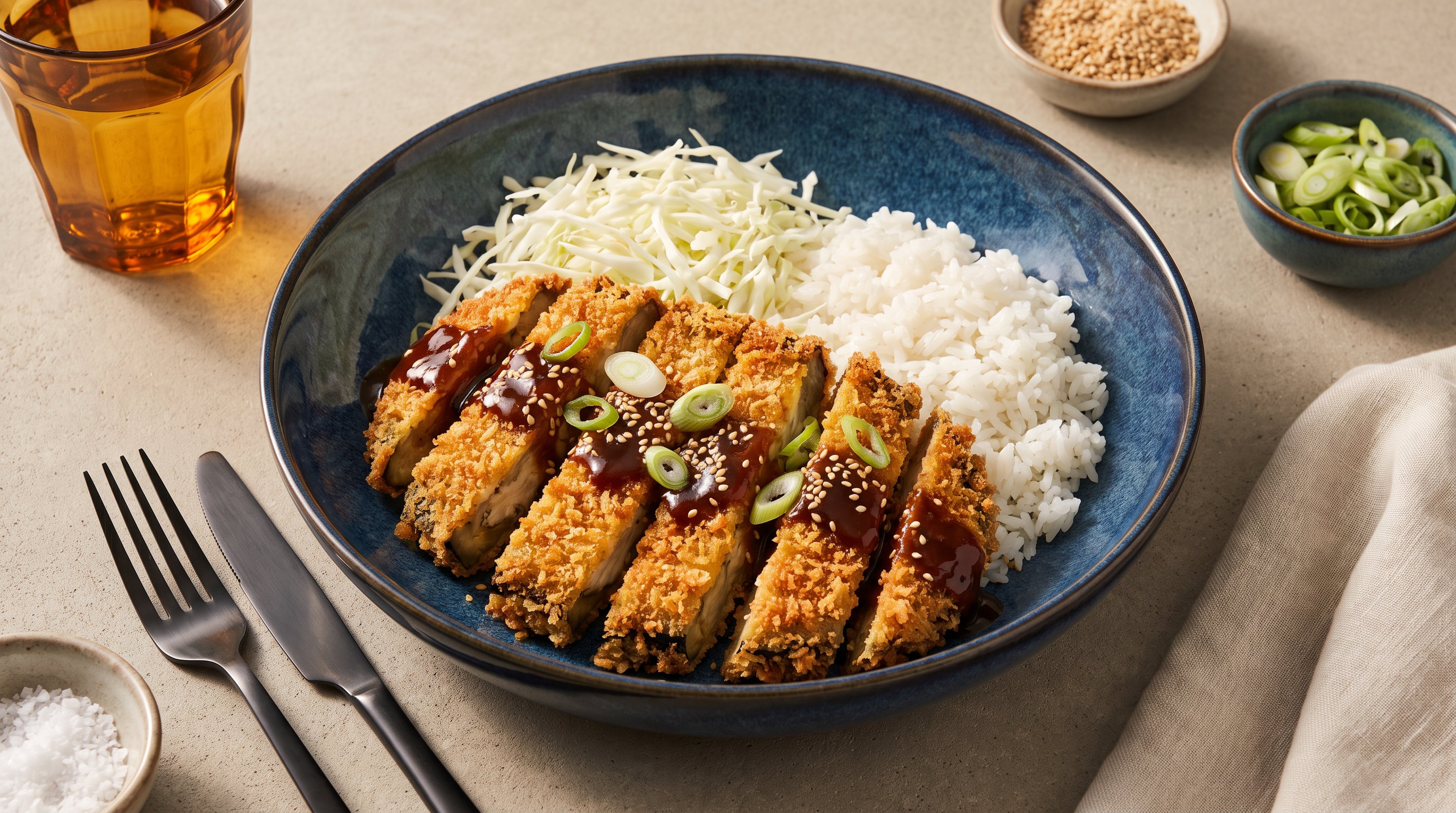 Vegetarisches Auberginen-Katsu aus der Heißluftfritteuse