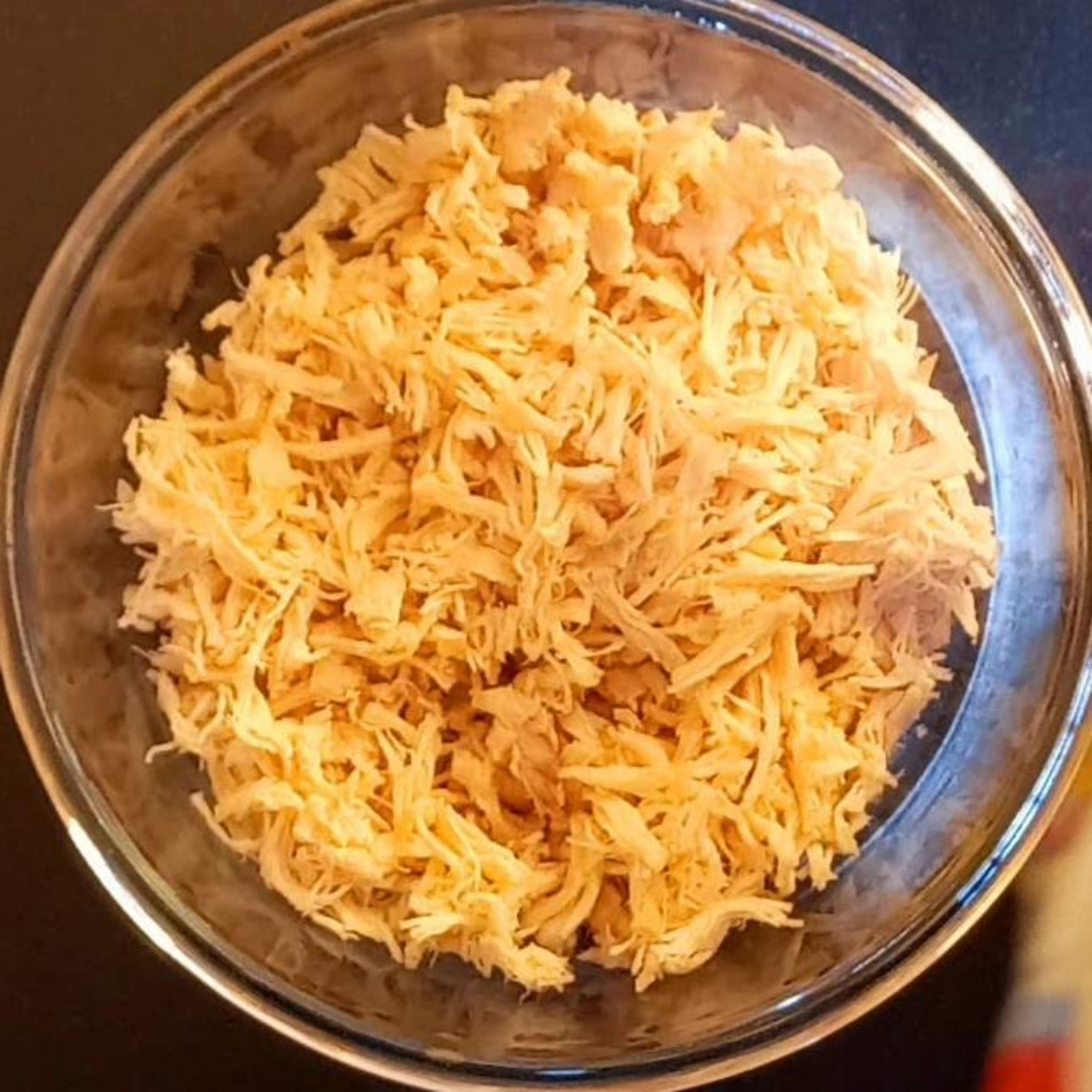 boiled chicken and shredded it.