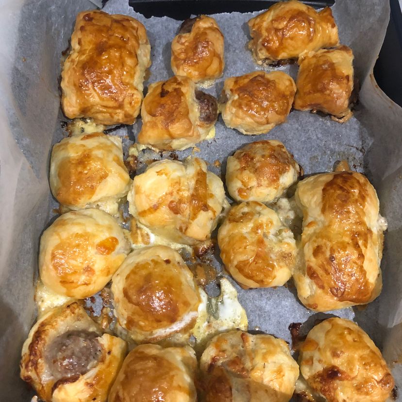 Homemade beef "sausage roll"