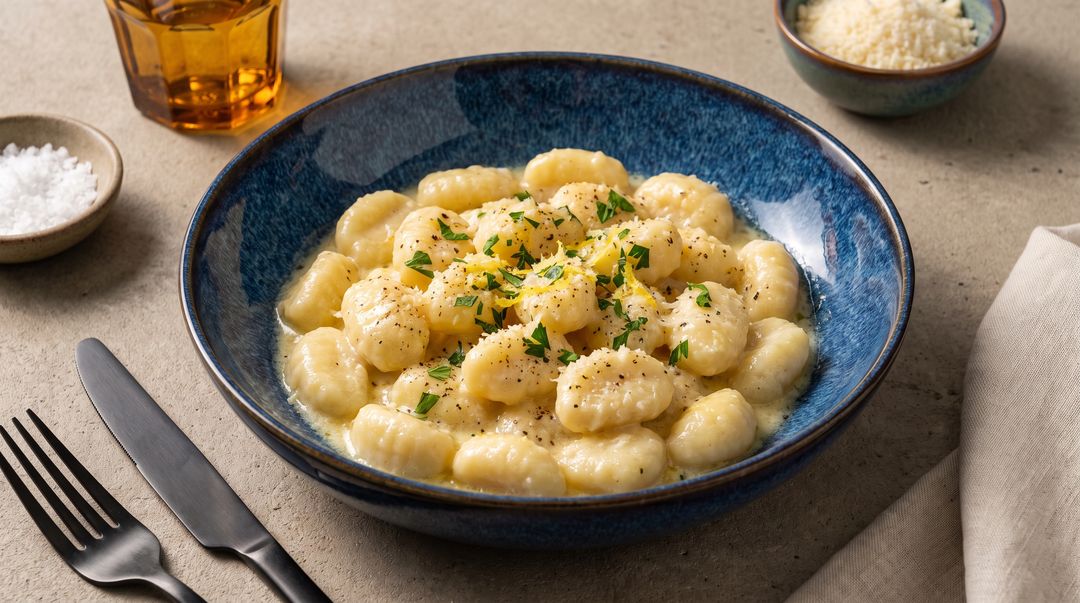 Gnocchi Alfredo in cremiger Käsesoße ganz ohne Sahne