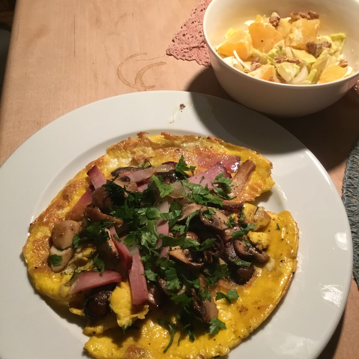 Schinken-Pilz-Omlett | Rezept | Kitchen Stories