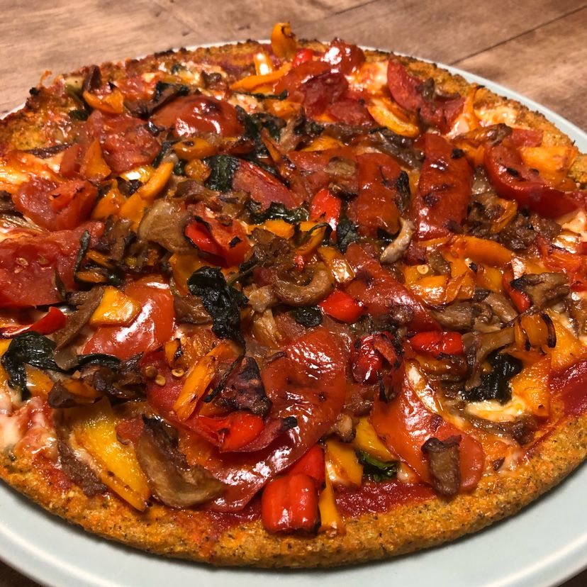 Cauliflower and carrot pizza