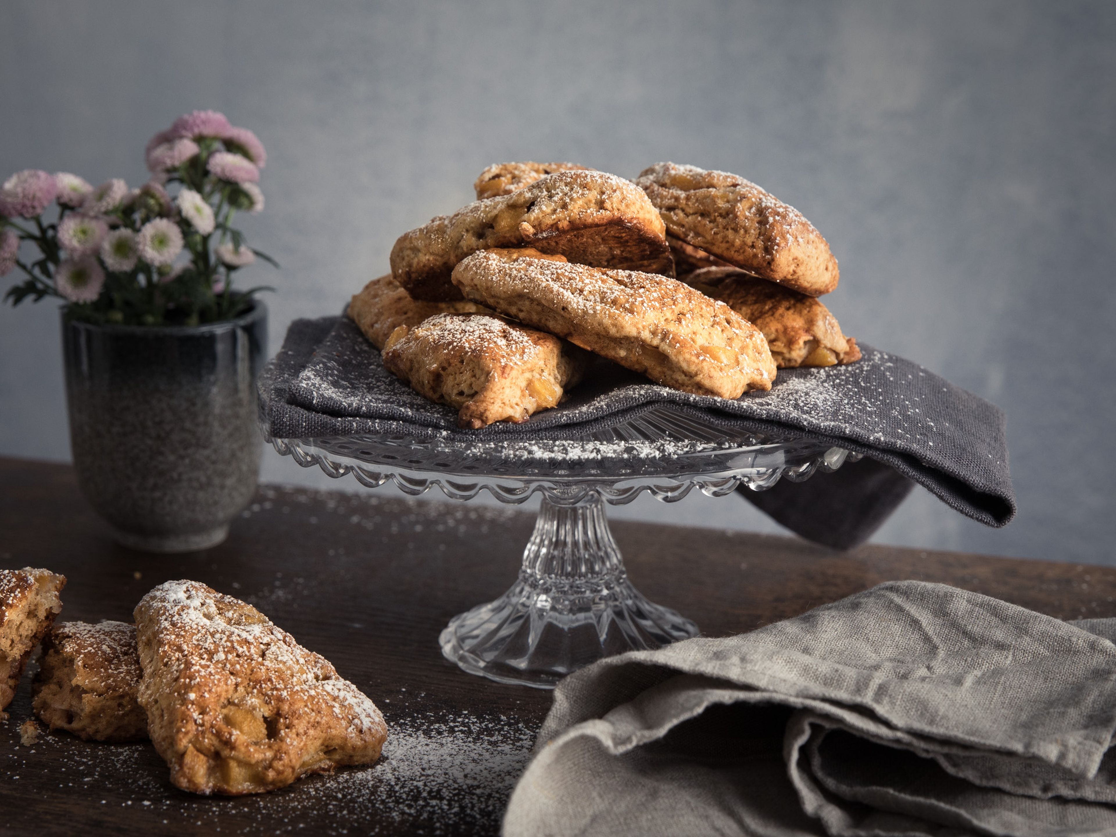 Persimmon and walnut scones