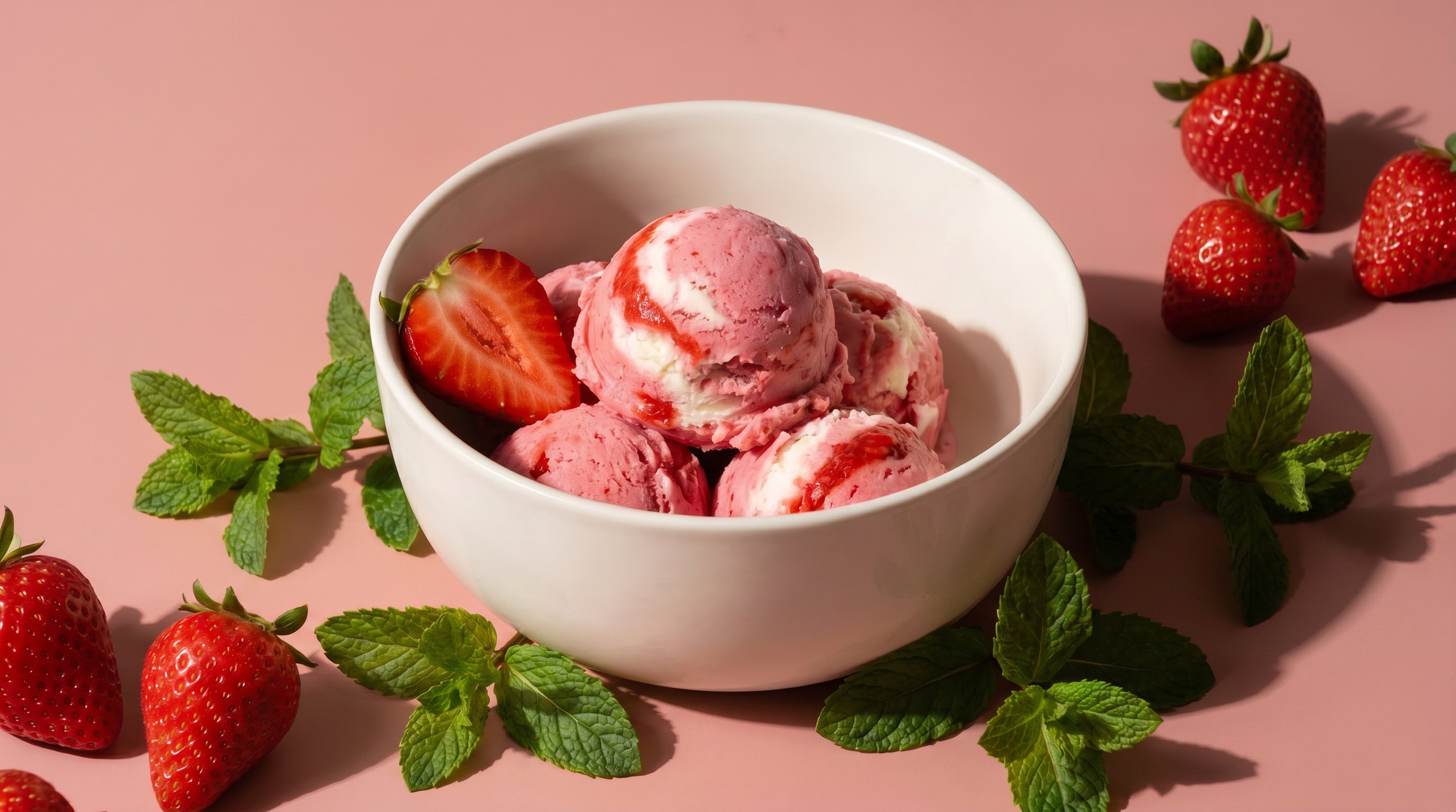 Cremiges Erdbeer-Quark-Eis ganz ohne Eismaschine