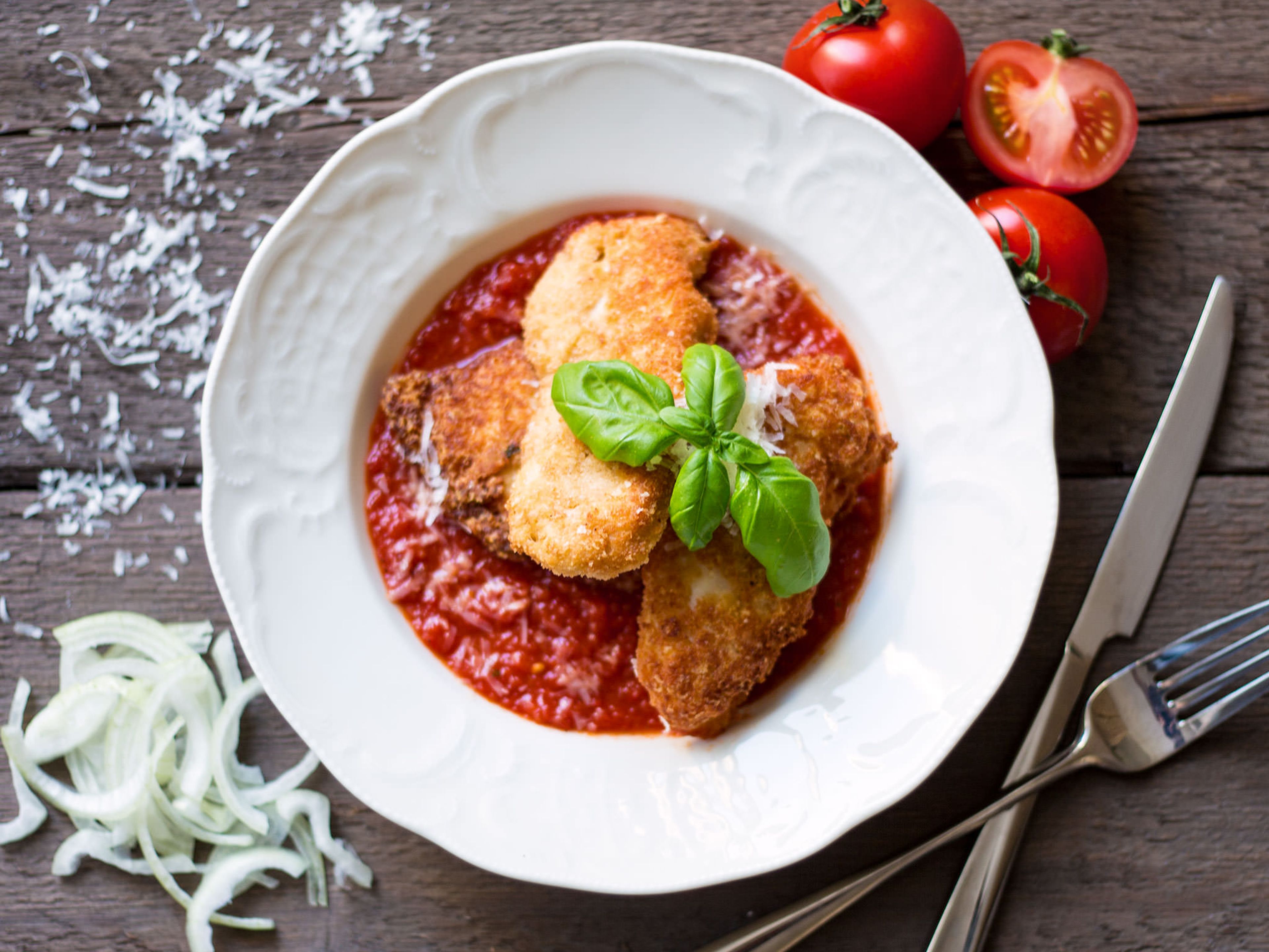 Hühnchen in Parmesankruste