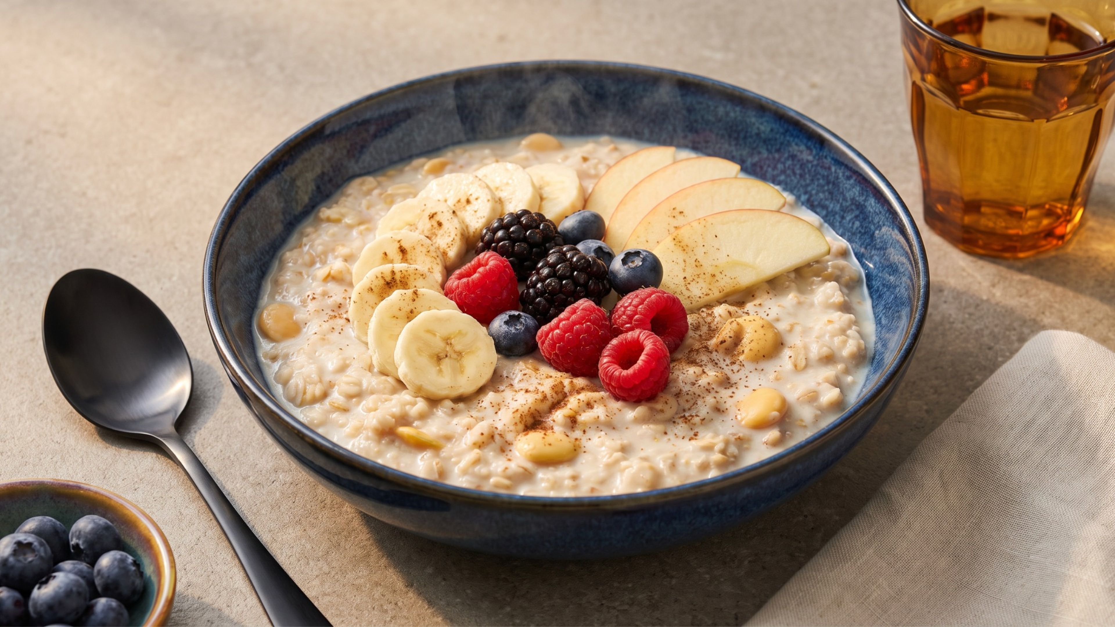 Cremiges Lupinen-Porridge mit frischen Früchten