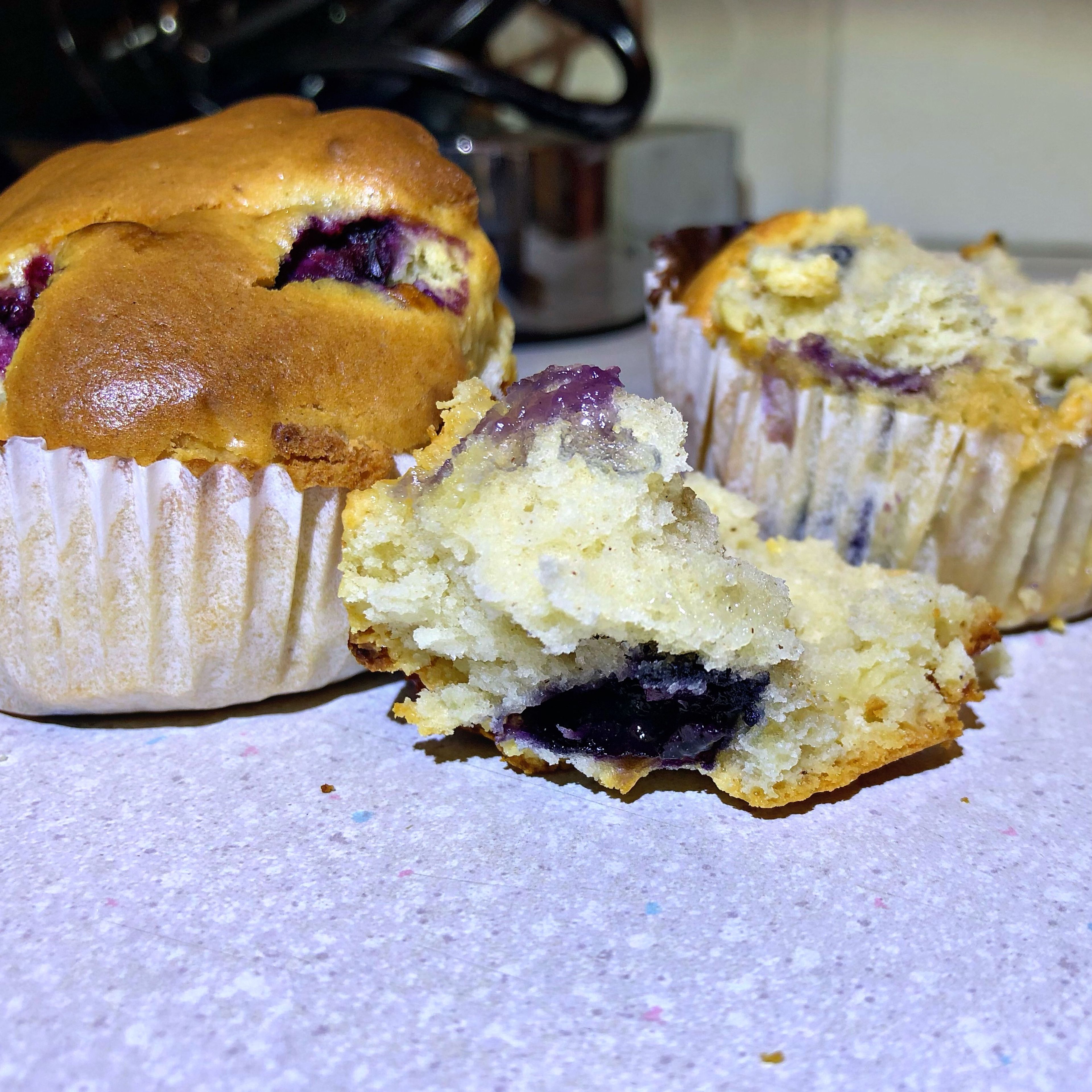 Weisse Schokoladen Muffins mit Blueberrys