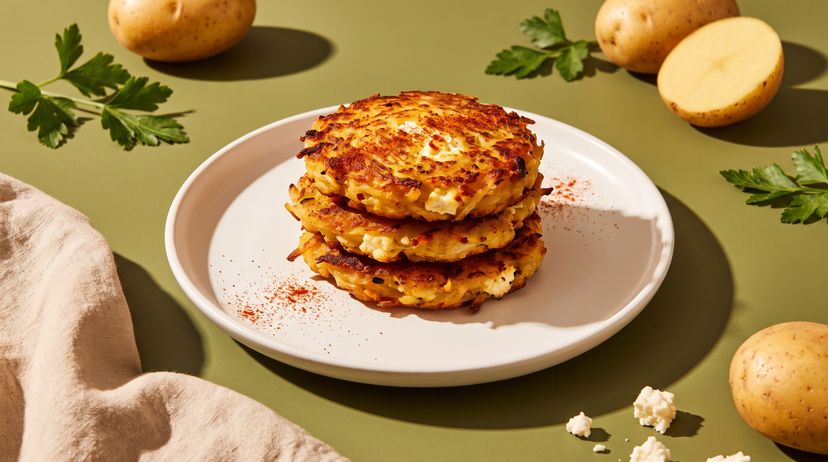 Knusprige Kartoffelpuffer mit Feta: Ein herzhaftes Upgrade für den Klassiker