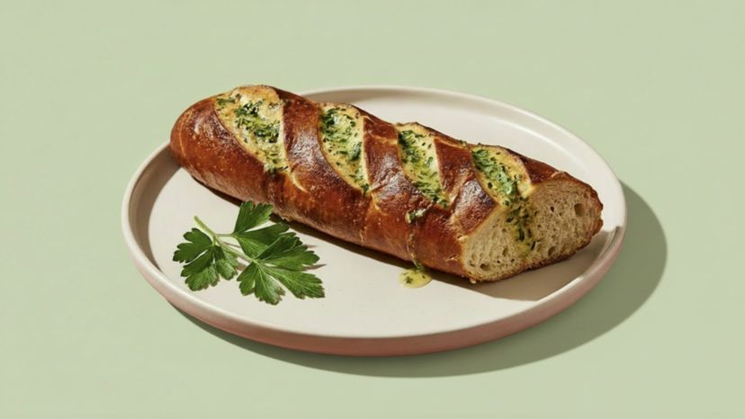 Knusprige Laugenbaguettes mit selbstgemachter Kräuterbutter backen