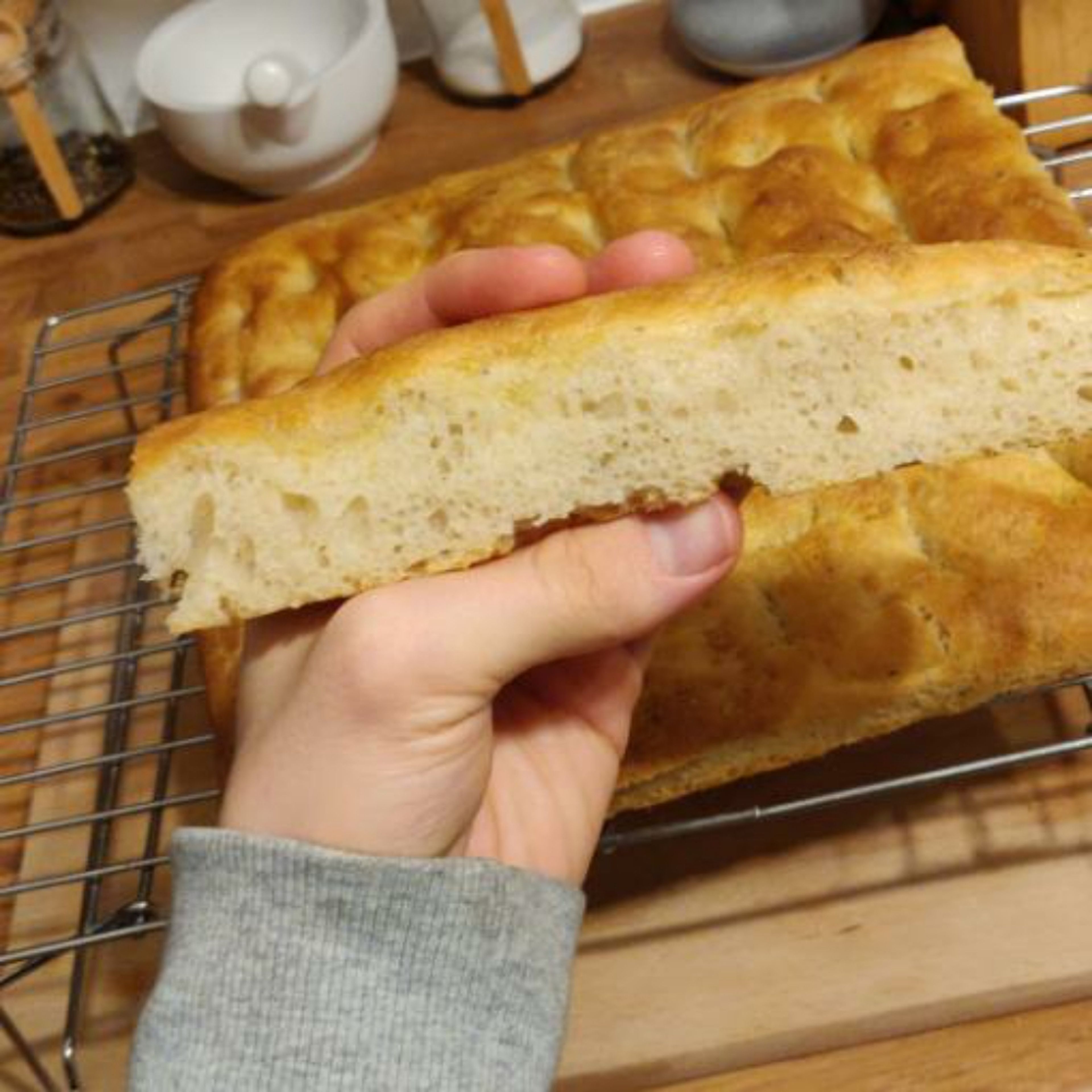 bake at 210c for 23 minutes, or until the top is between golden and golden brown. leave to cool on a wire rack for one hour before cutting or this will ruin the consistency of the bread.