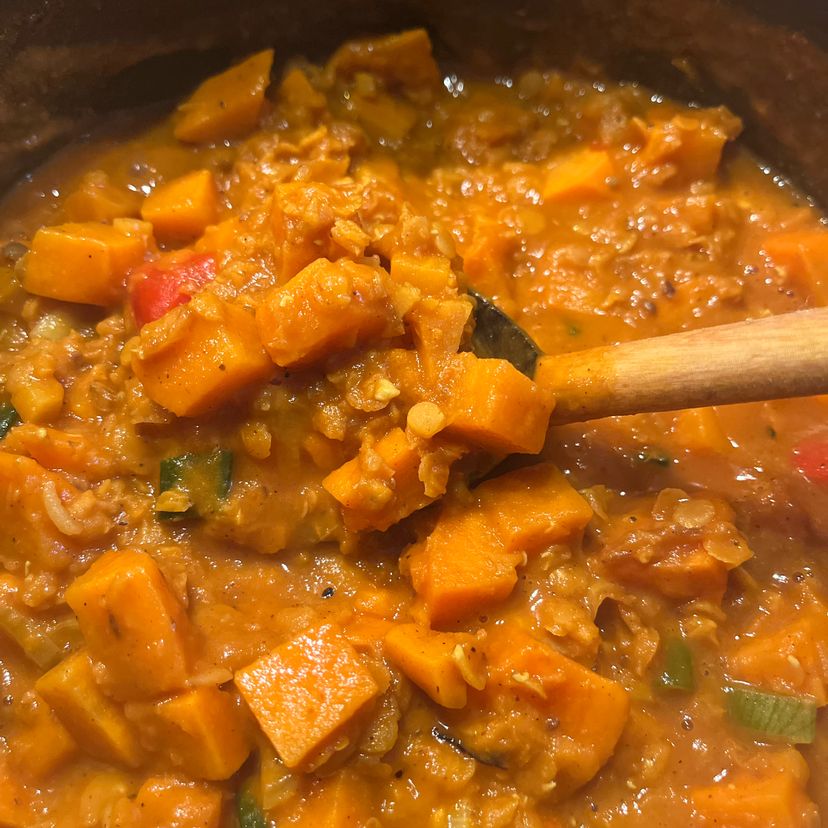 Sweet potato lentil curry