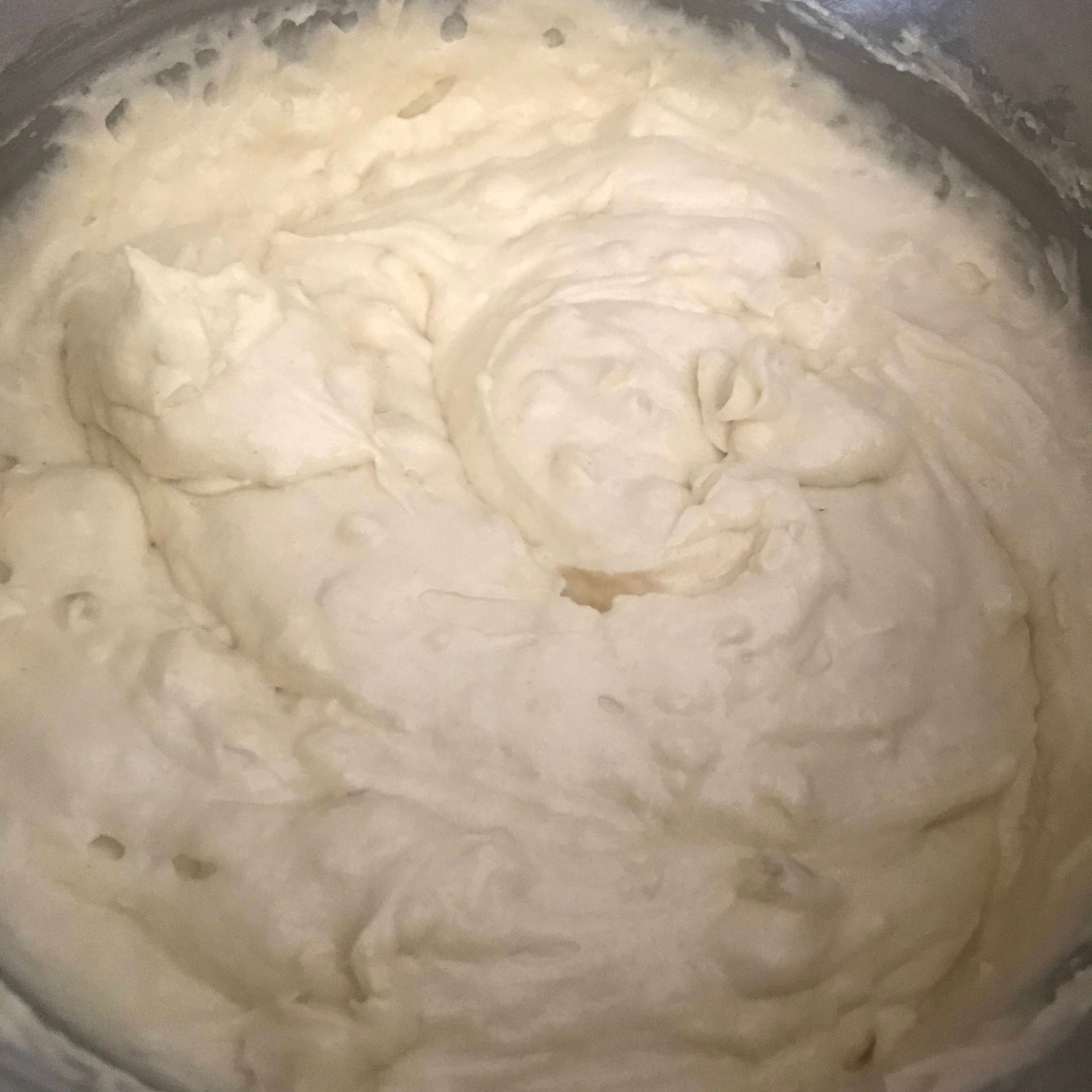 Cream the butter and the sugar,then moderately beat in the eggs and vanilla extract.
