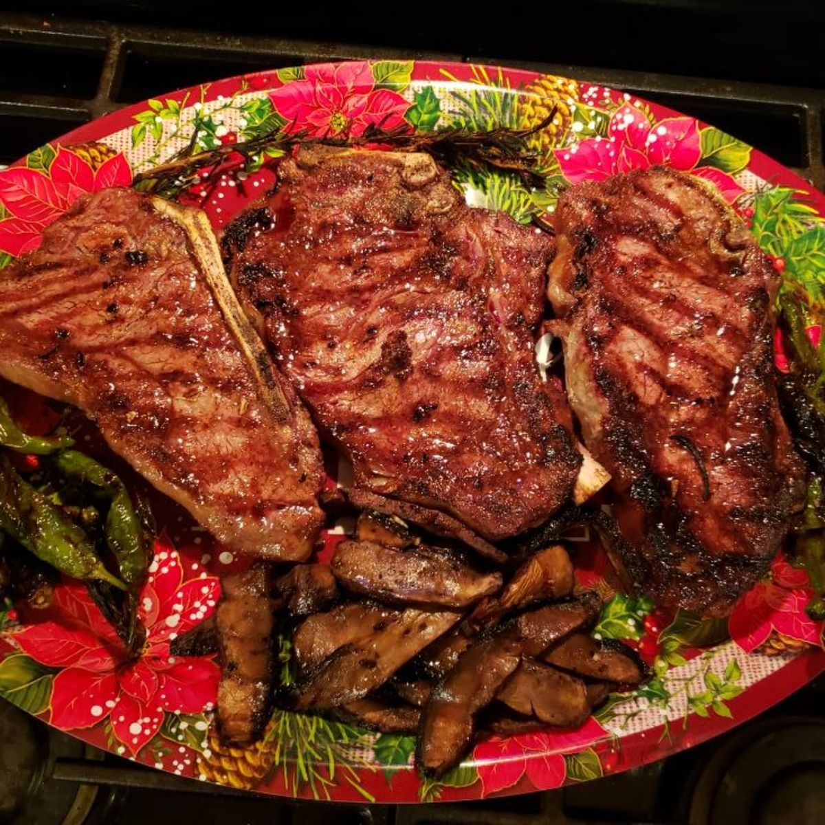 Tuscan Ribeyes with Blistered Shishito and Mushrooms | Recipe | Kitchen Stories