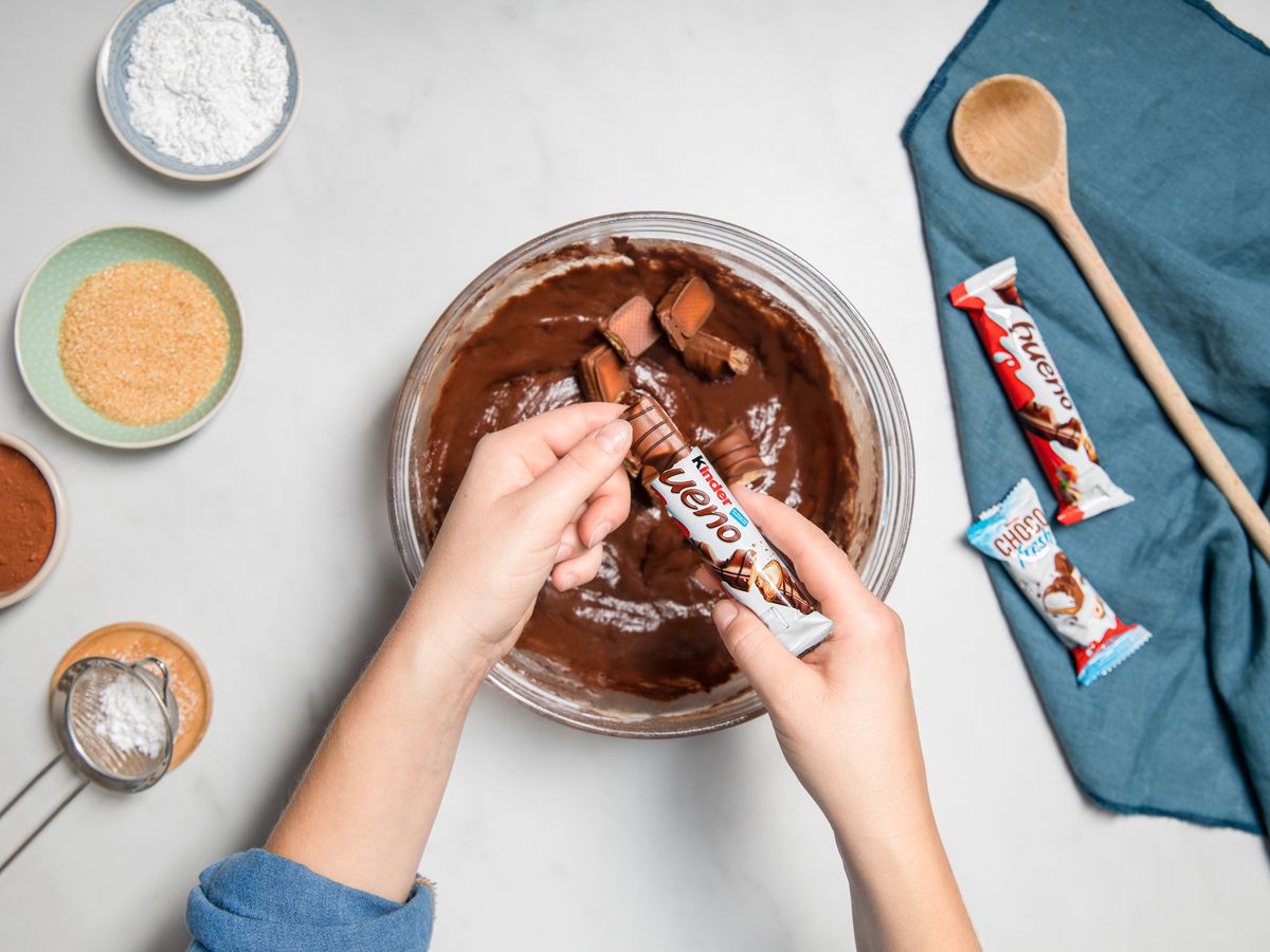 Brownies mit Frischkäse-Wirbel von kinder® | Rezept | Kitchen Stories