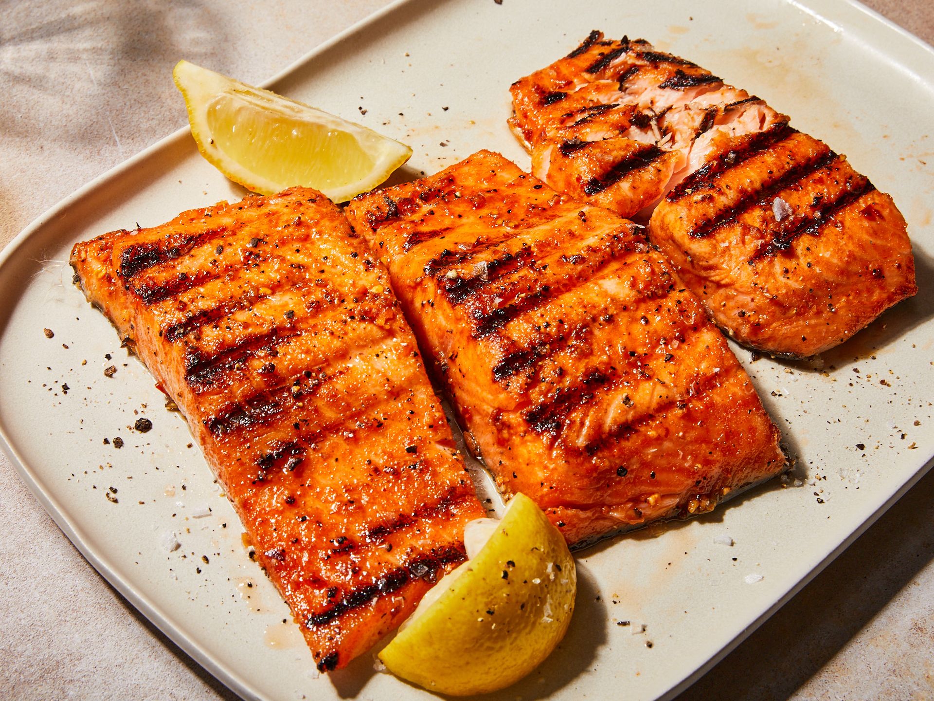 Perfectly grilled salmon fillet