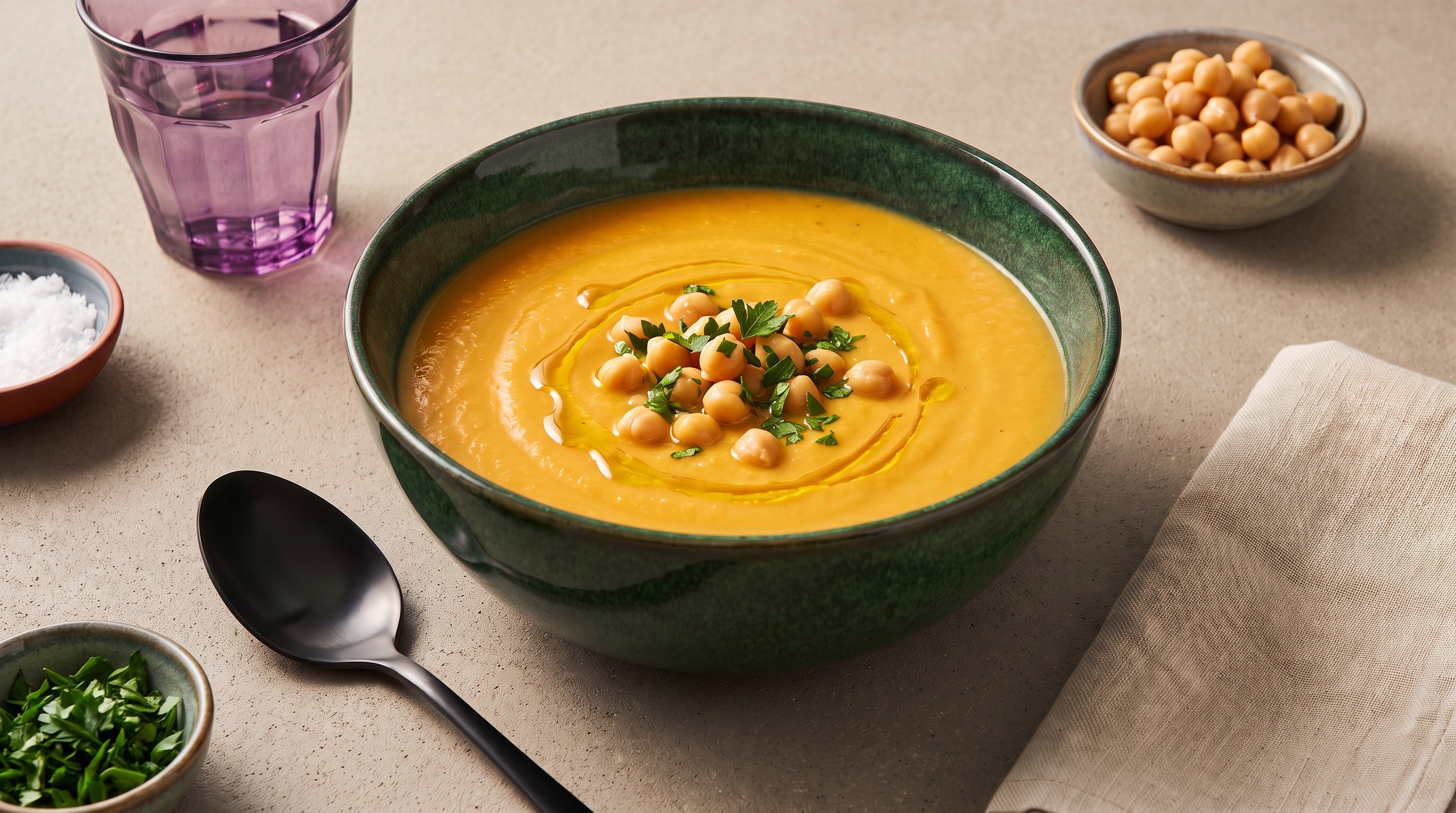 Samtige Kichererbsen-Möhren-Suppe für kühle Tage