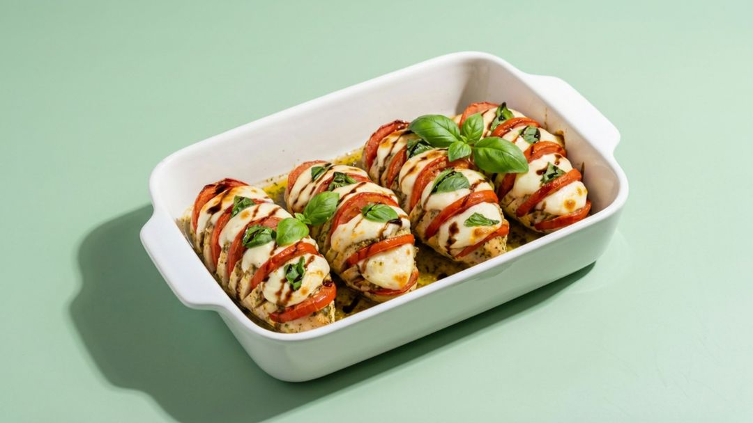 Gefüllte Hähnchenbrust aus dem Ofen: So gelingt dir das Hasselback-Hähnchen im Caprese-Stil
