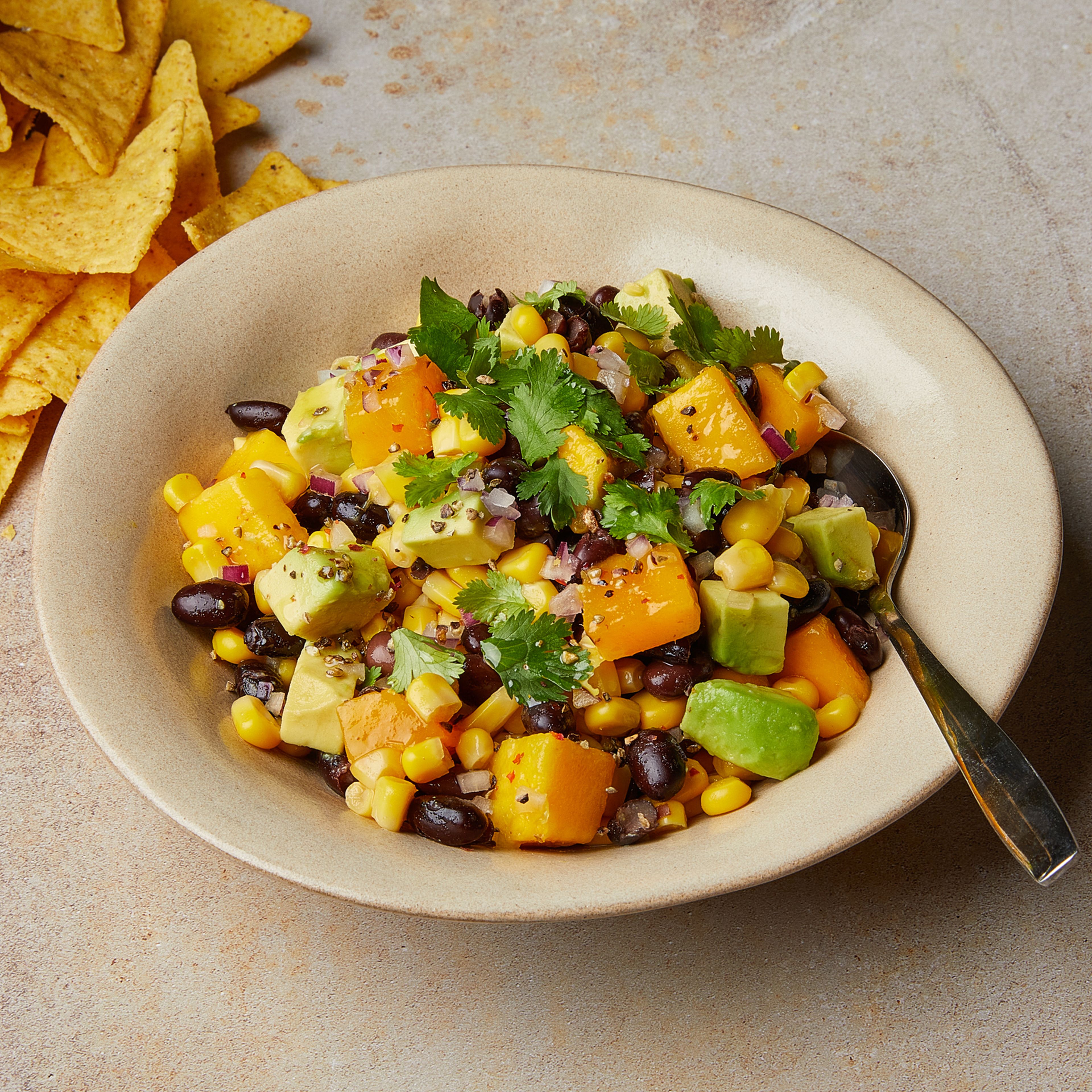 Mango-avocado salad with lime dressing