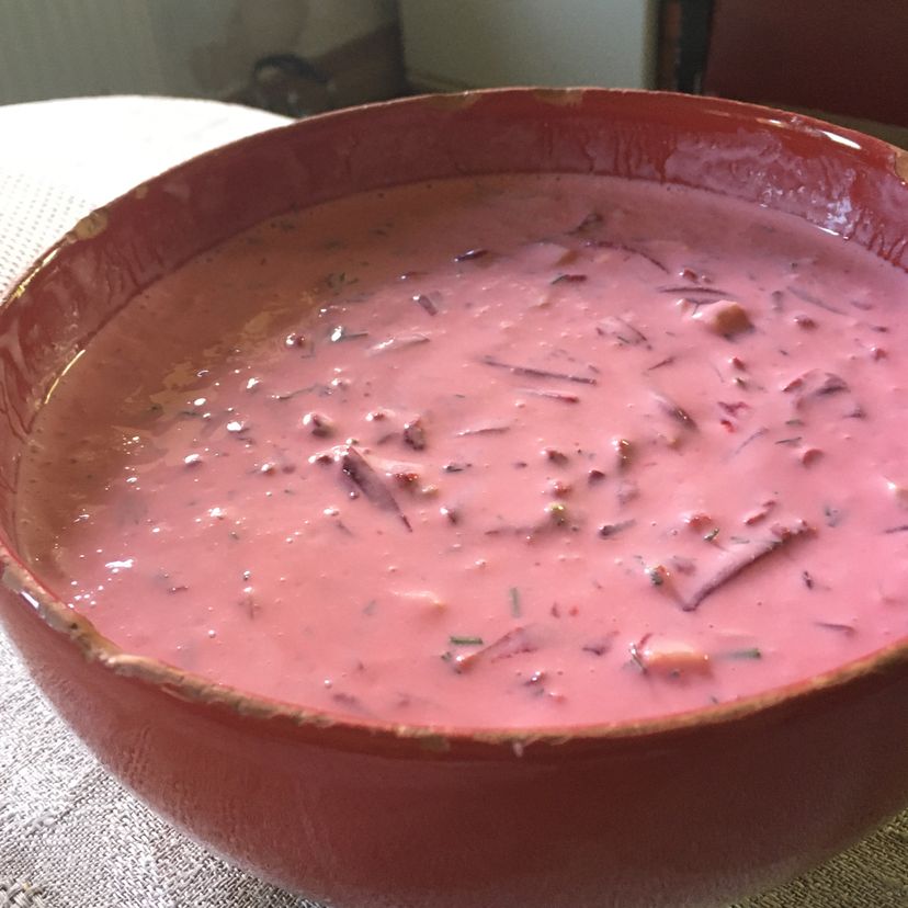 Šaltibarščiai (cold beet soup)