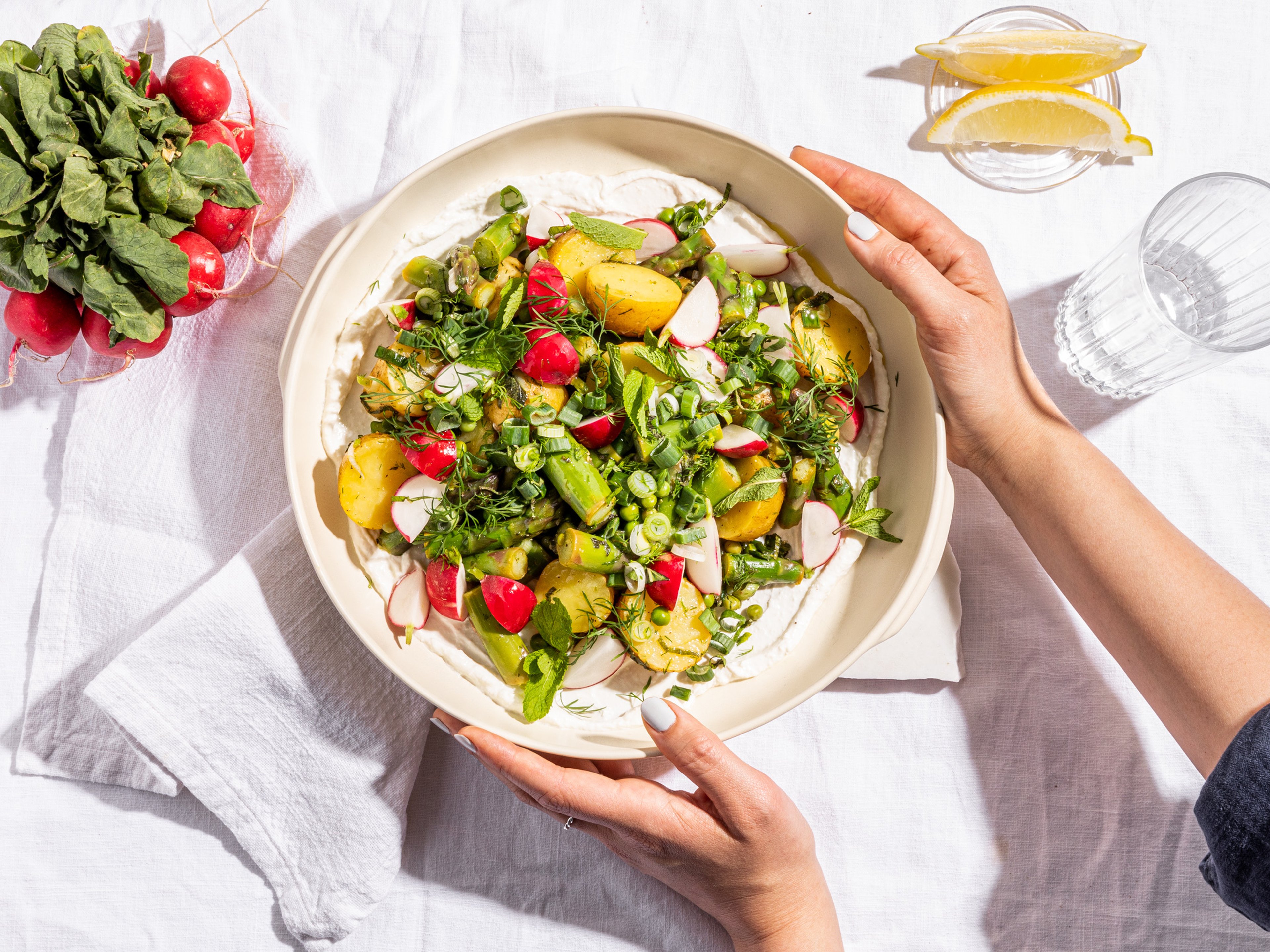 Spring potato and asparagus salad