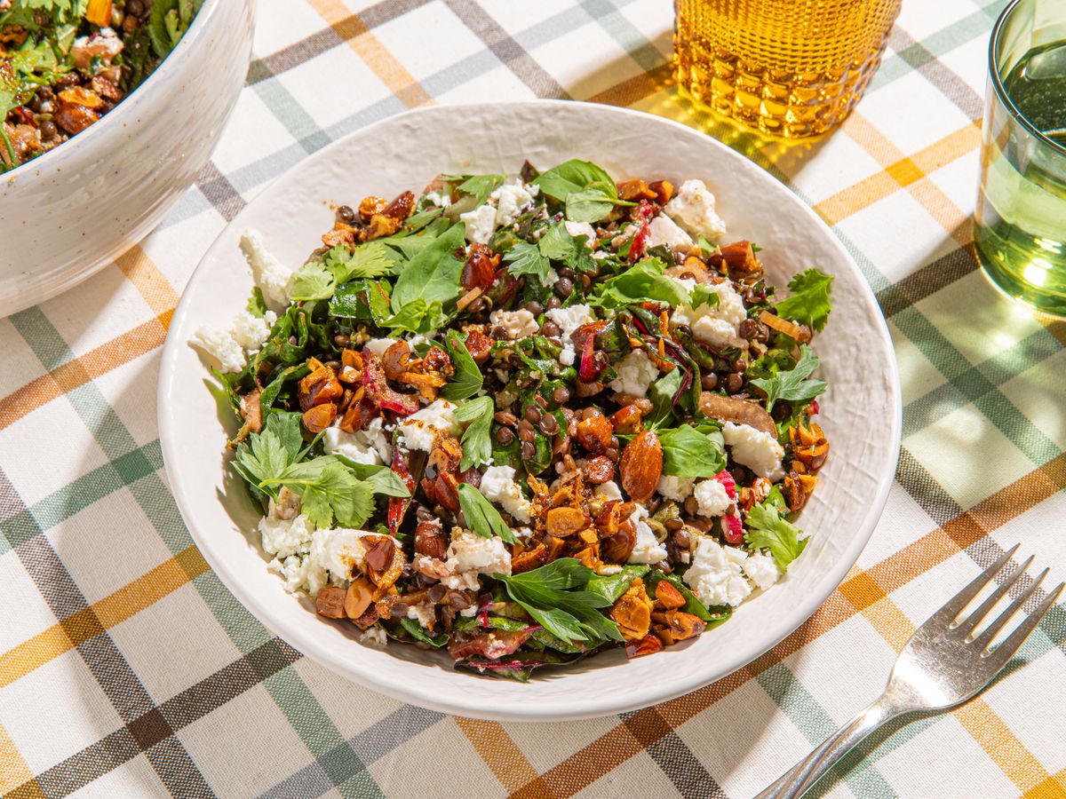 Tangy marinated lentil salad with feta | Recipe | Kitchen Stories
